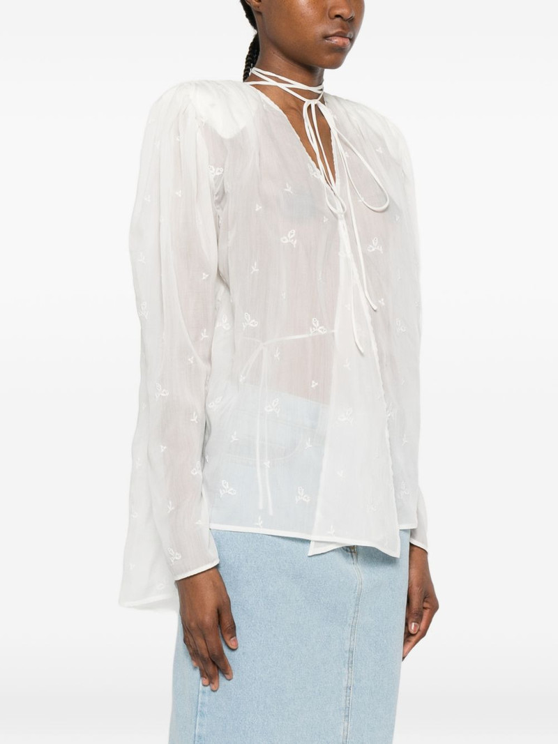 floral-embroidered ruffled blouse 3