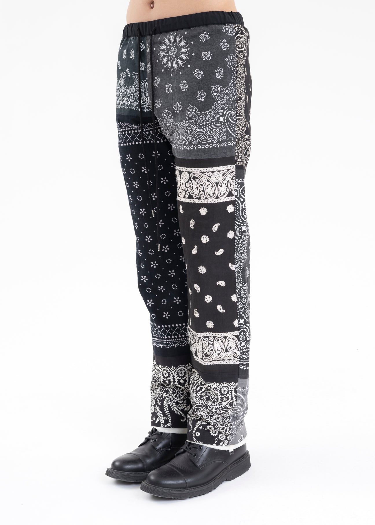 Black BANDANA PATCHWORK PANTS - 6