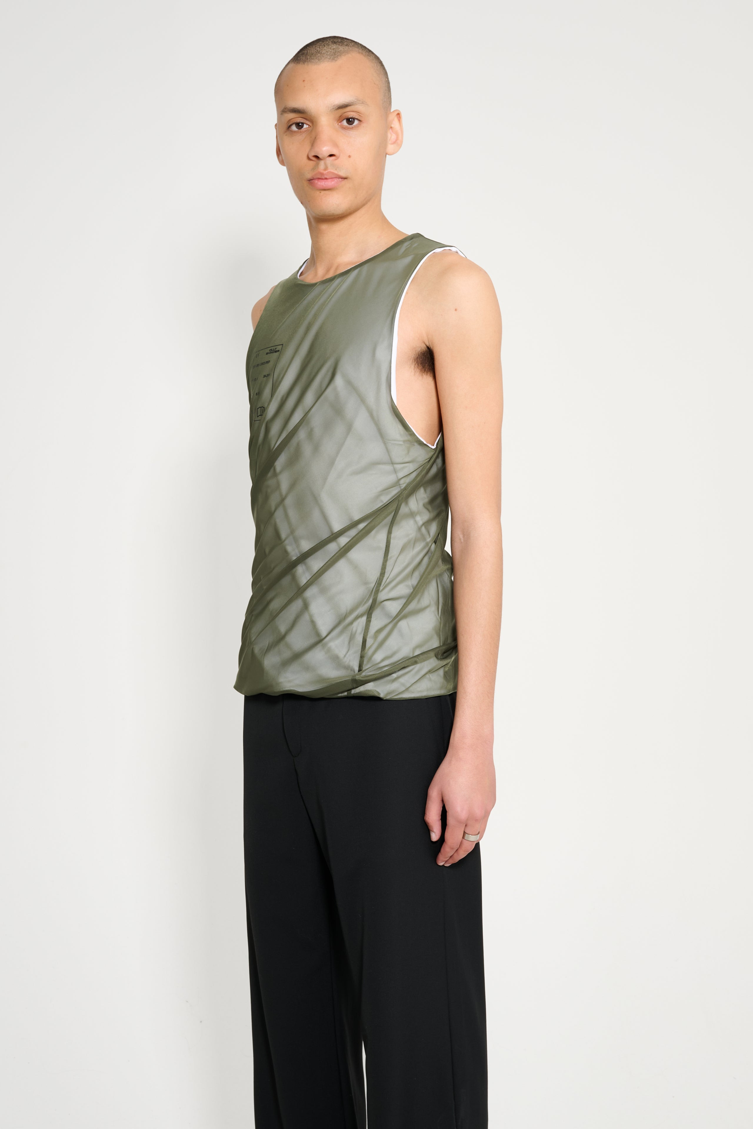 OLLY SHINDER TWISTED TANK GREEN WHITE - 2