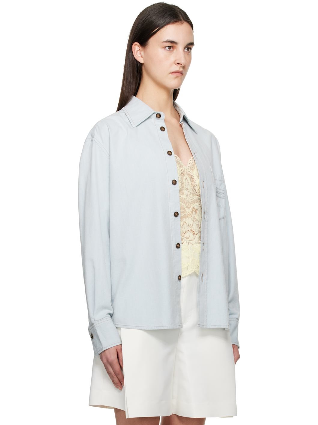 Blue Oversized Denim Shirt - 2