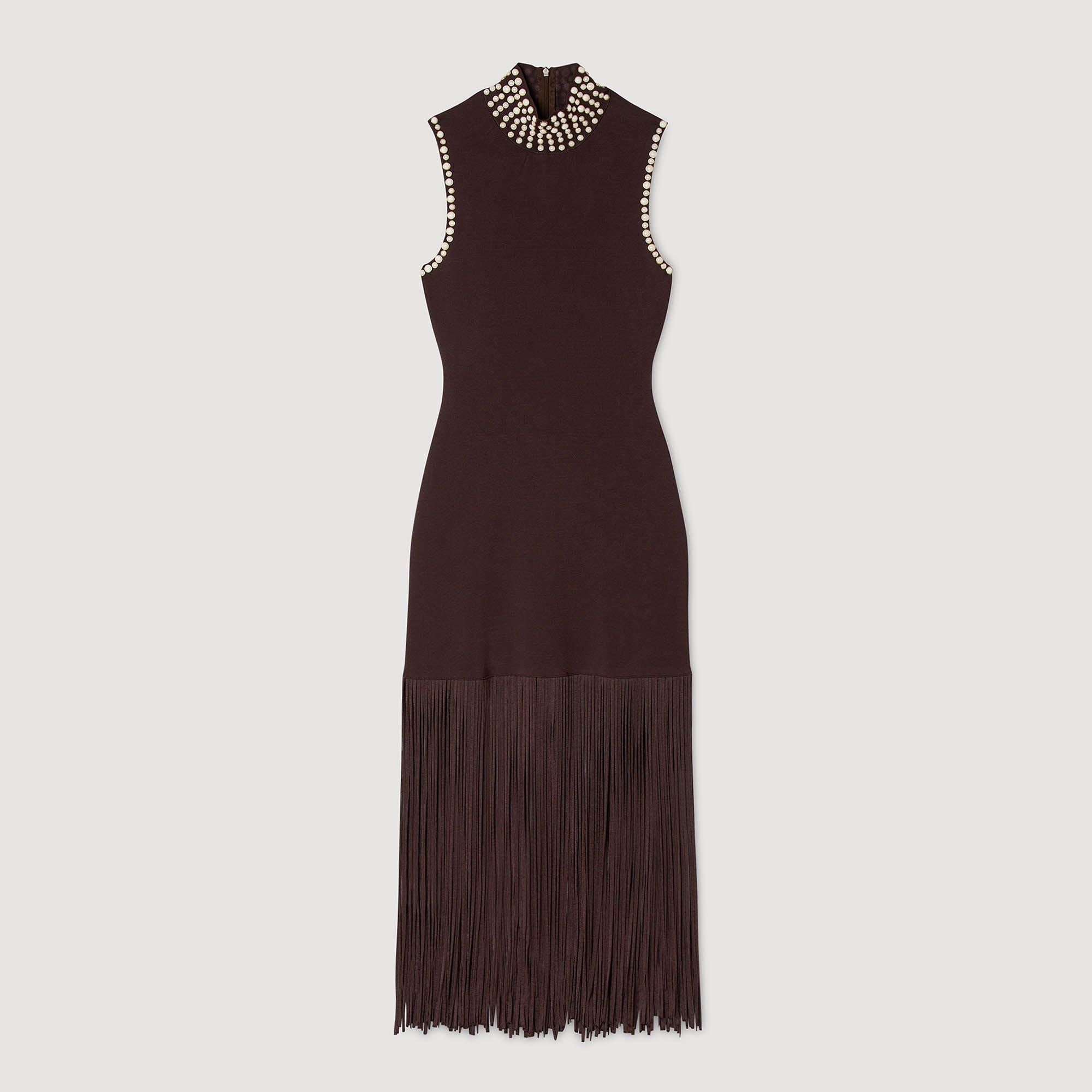 FRINGED KNIT MAXI DRESS - 6