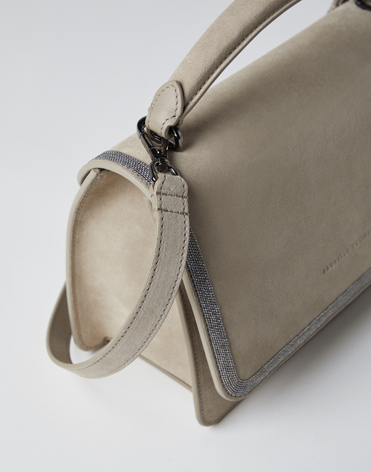 Suede soft bag with precious contour - 3