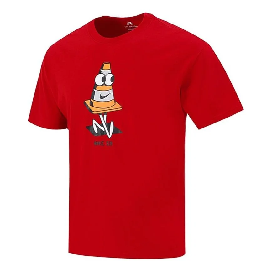 Nike SB Skateboard Funny Printing Sports Round Neck Short Sleeve Red DJ1225-687 - 1