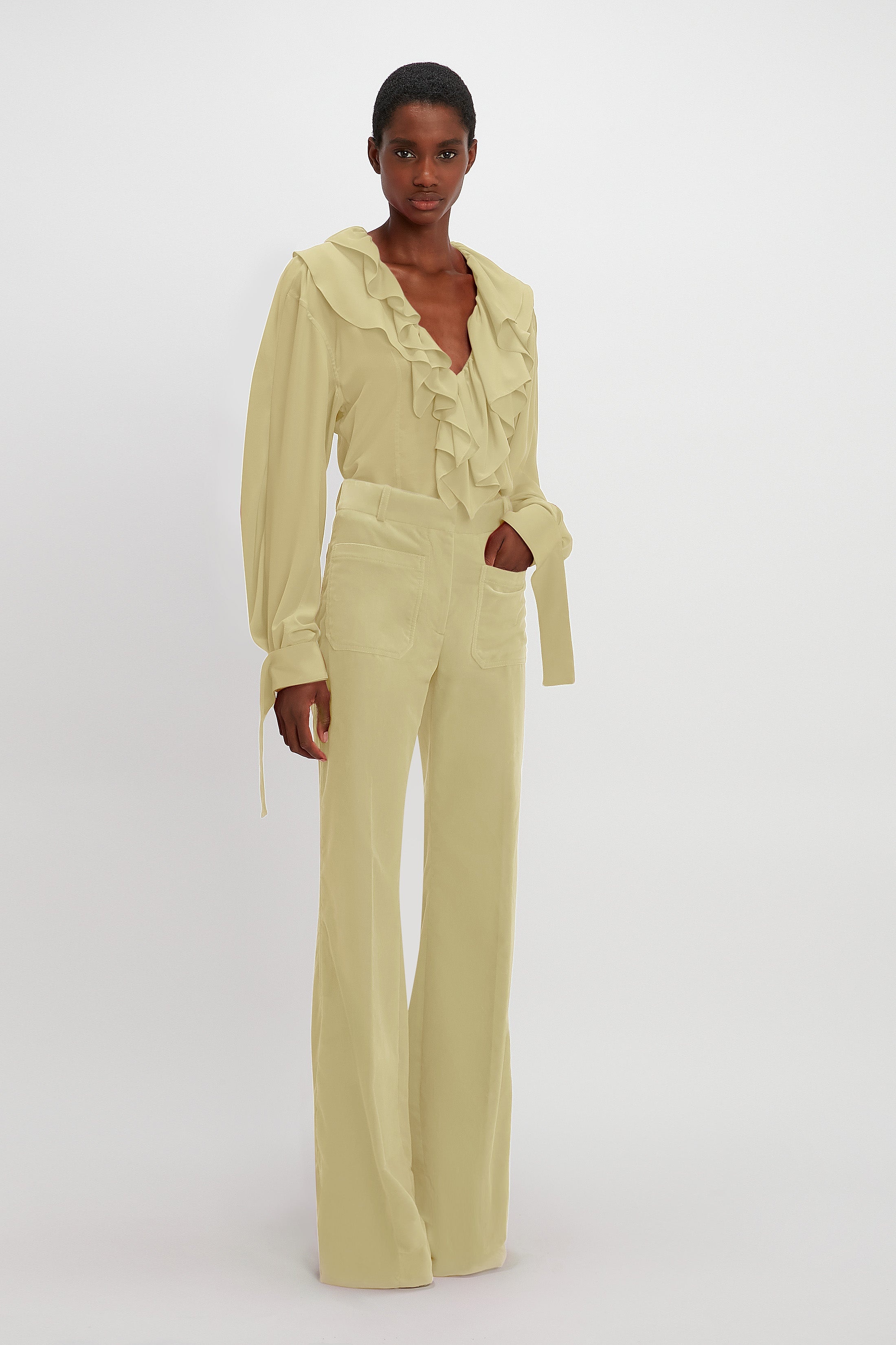 Alina Tailored Trouser in Lemon - 3
