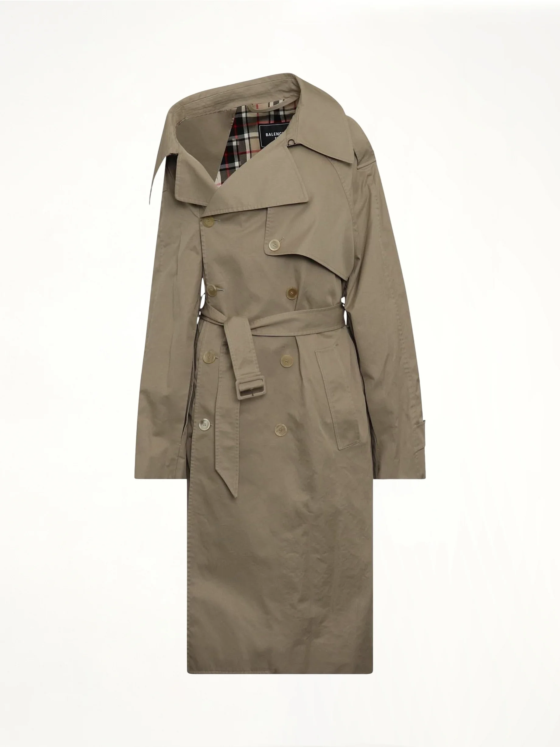 Off Shoulder Trench Coat in Beige - 1
