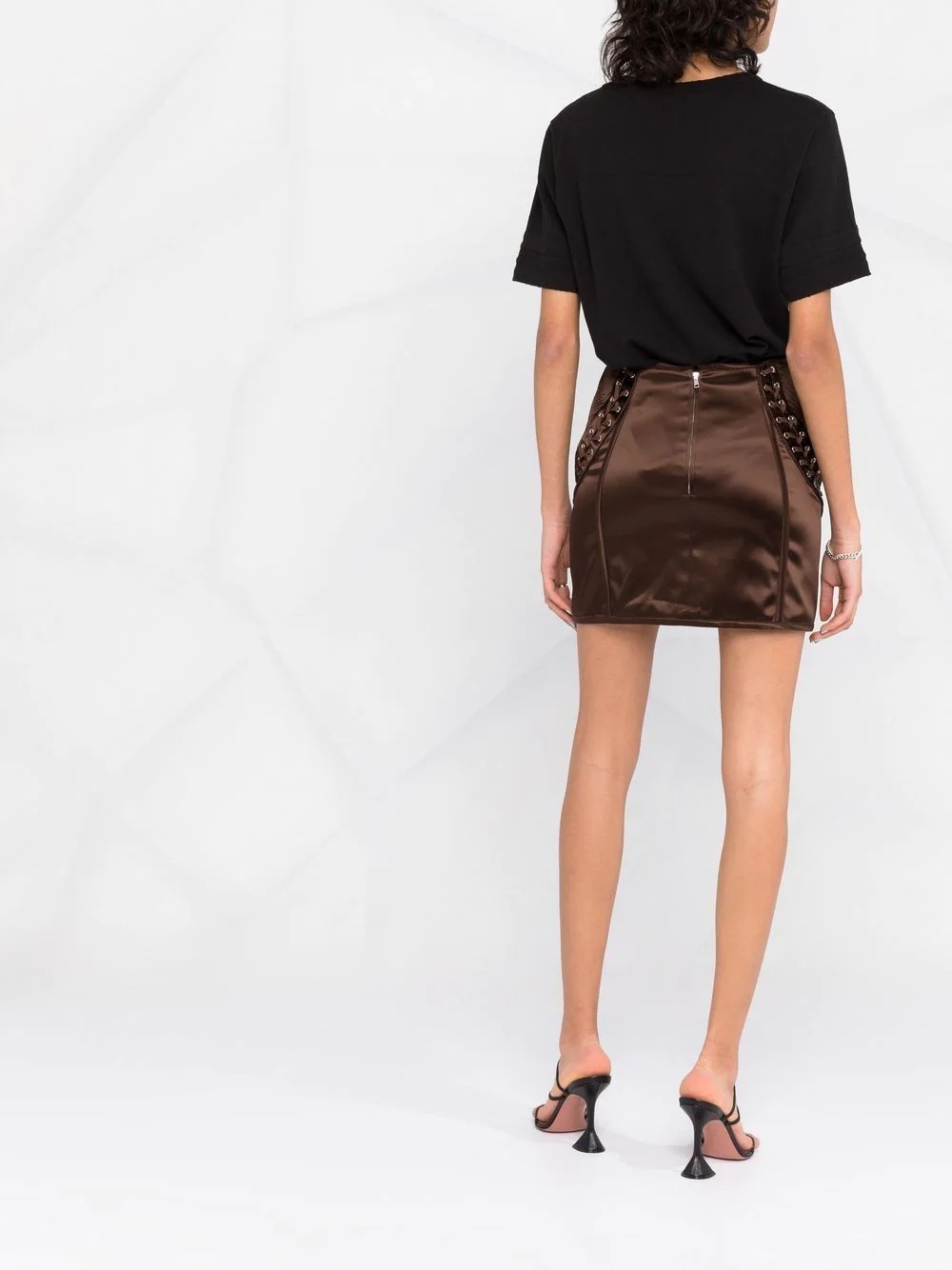 lace-up mini skirt - 6