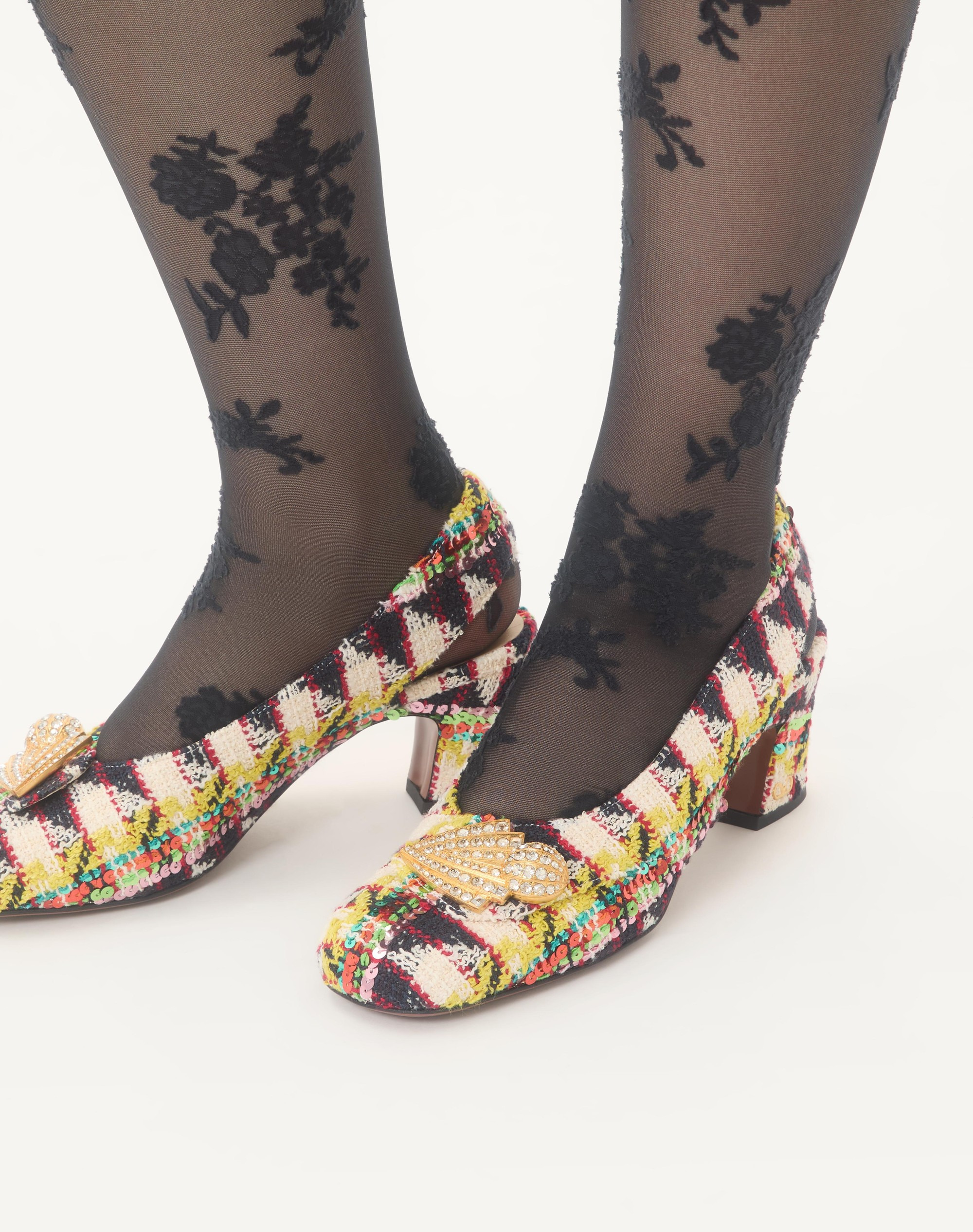 ADAMANTINE SLINGBACK PUMPS IN TWEED 60MM - 2