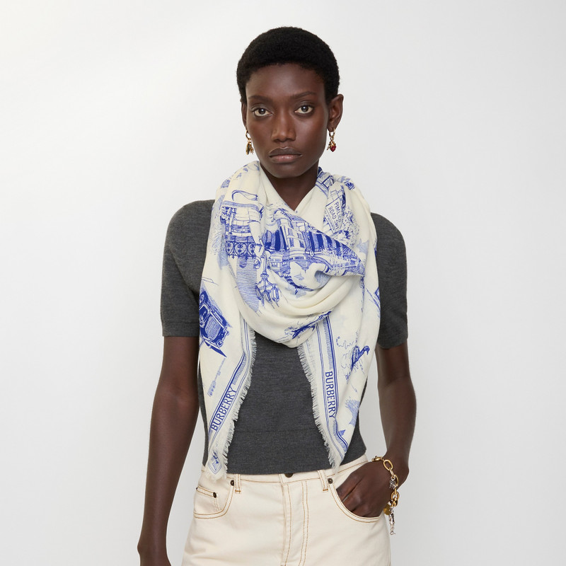 Burberry London Landmarks Wool Silk Scarf outlook