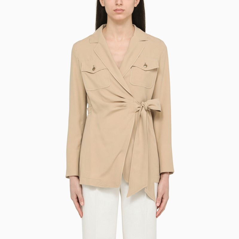 Beige wrap-around jacket - 1