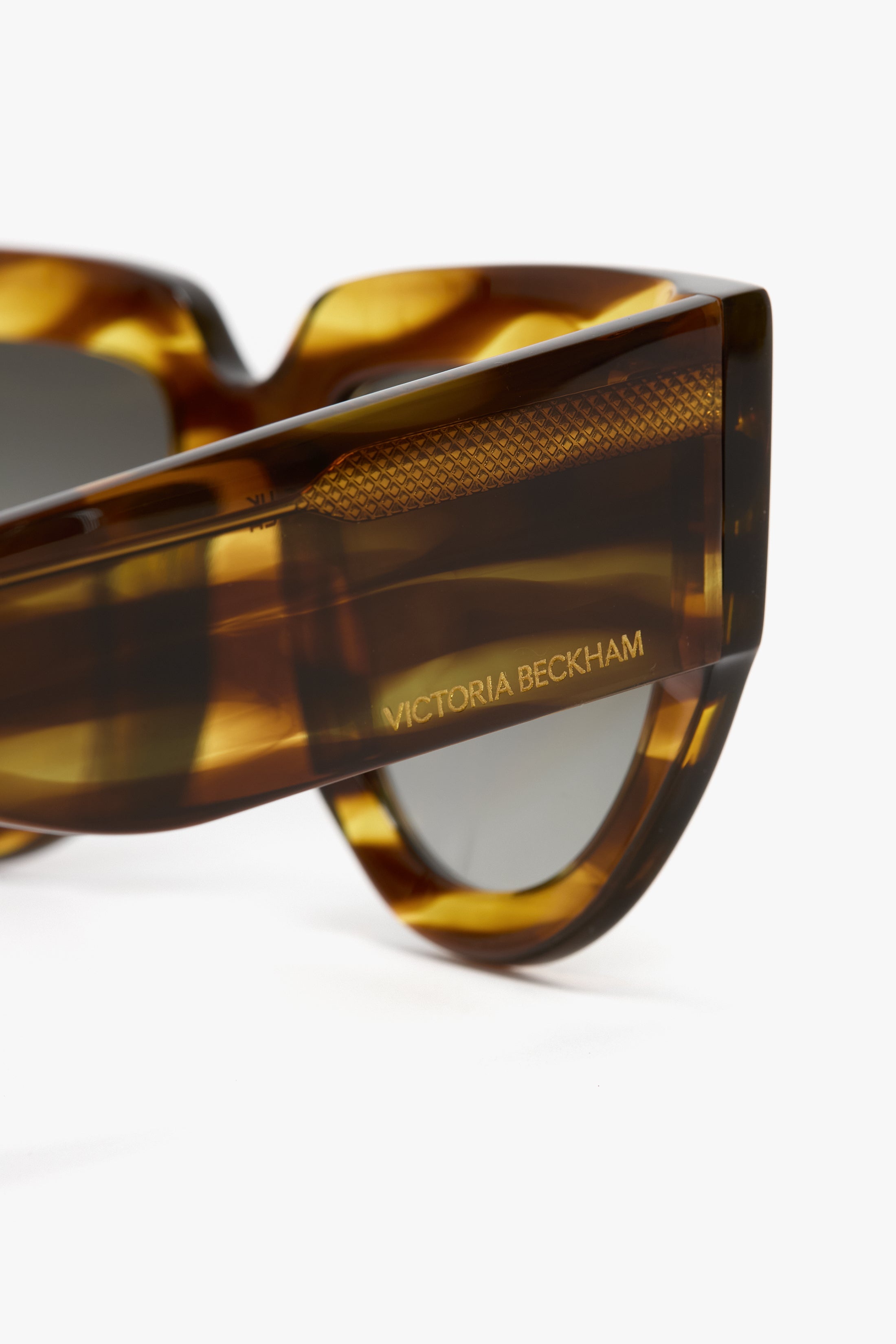 Soft Square Acetate Sunglasses In Striped Tobacco - 5