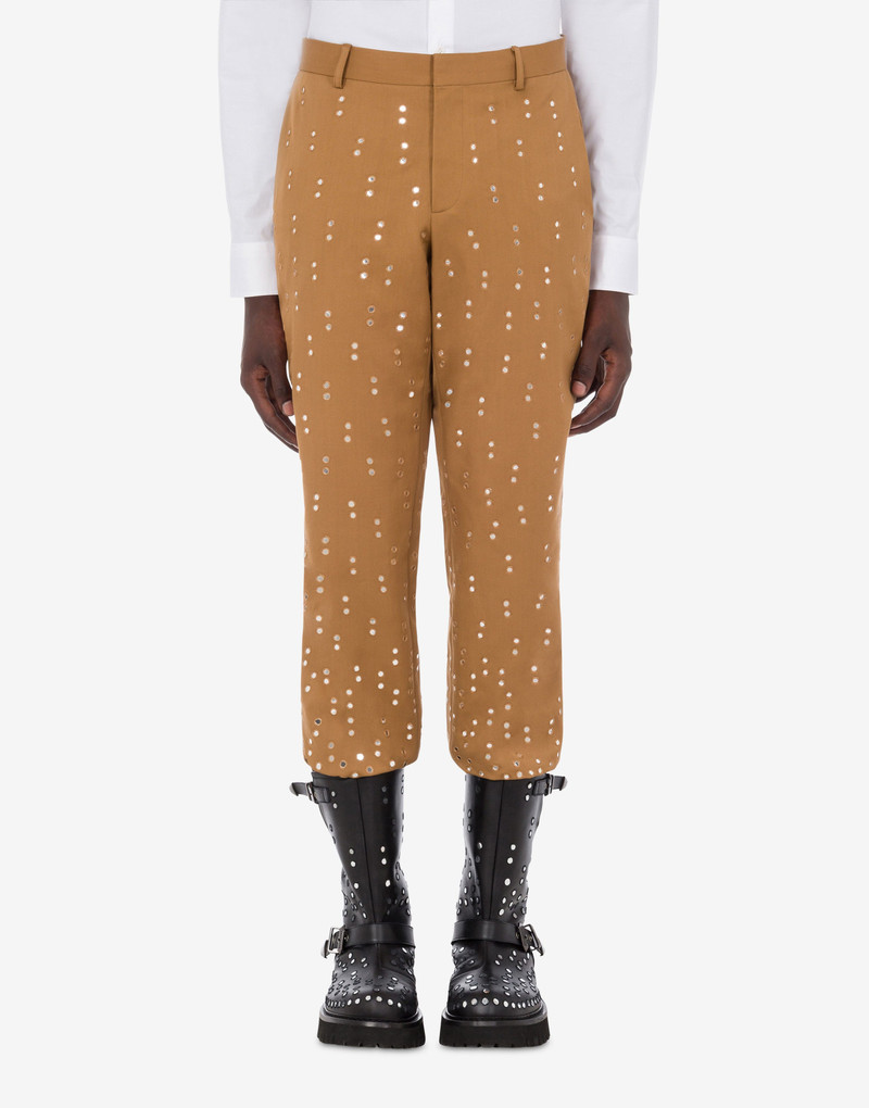 Moschino EMBROIDERED MIRRORS GABARDINE TROUSERS outlook