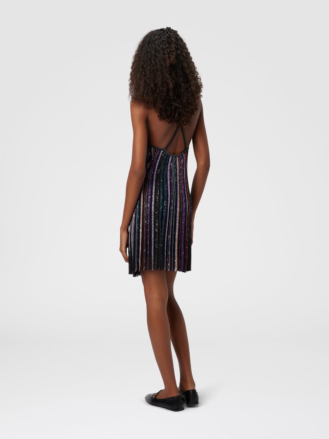 Mini Dress with Interlaced Straps - 3