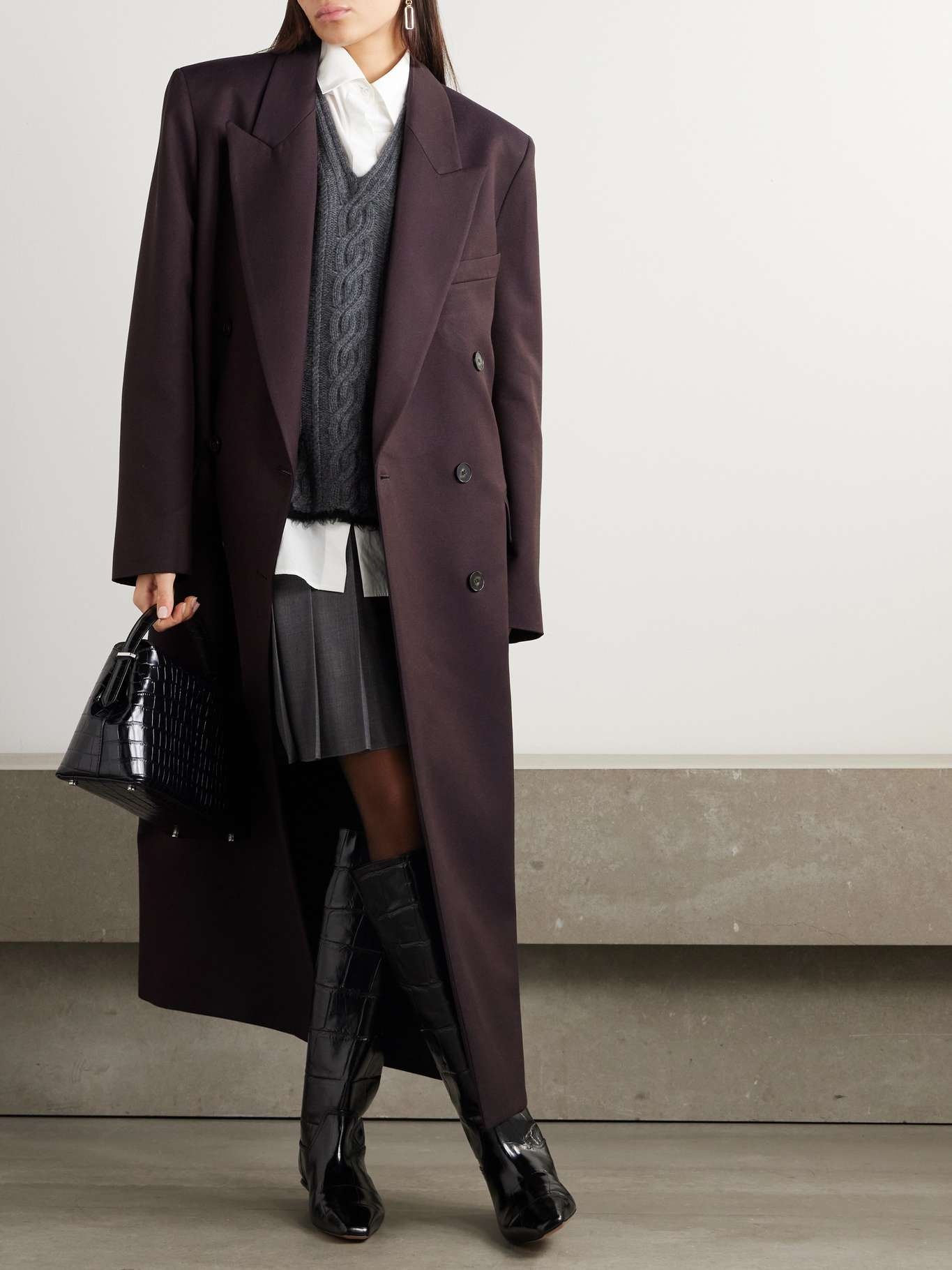Jane oversized double-breasted twill coat - 2