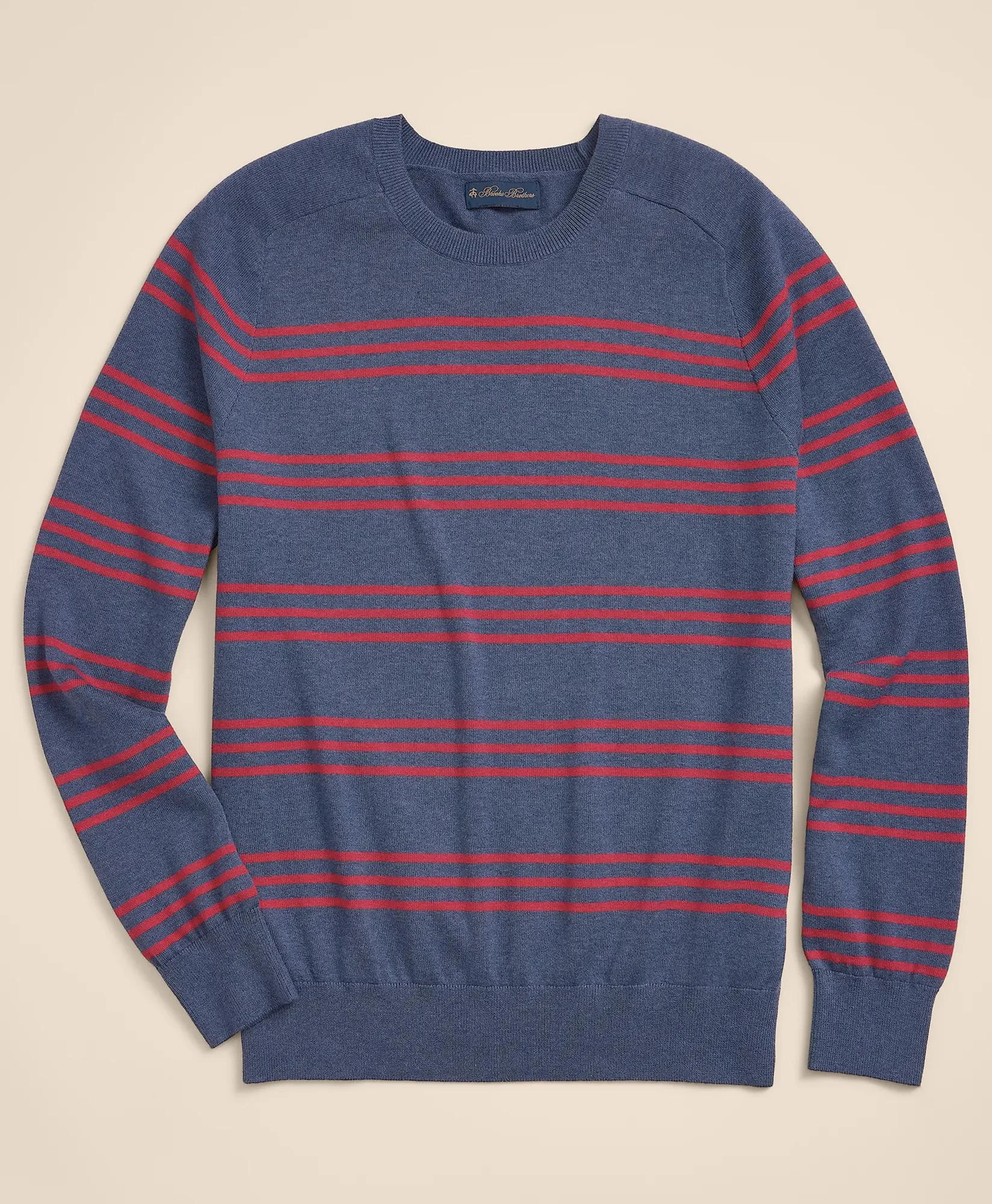 Supima® Cotton Heathered Stripe Sweater - 1