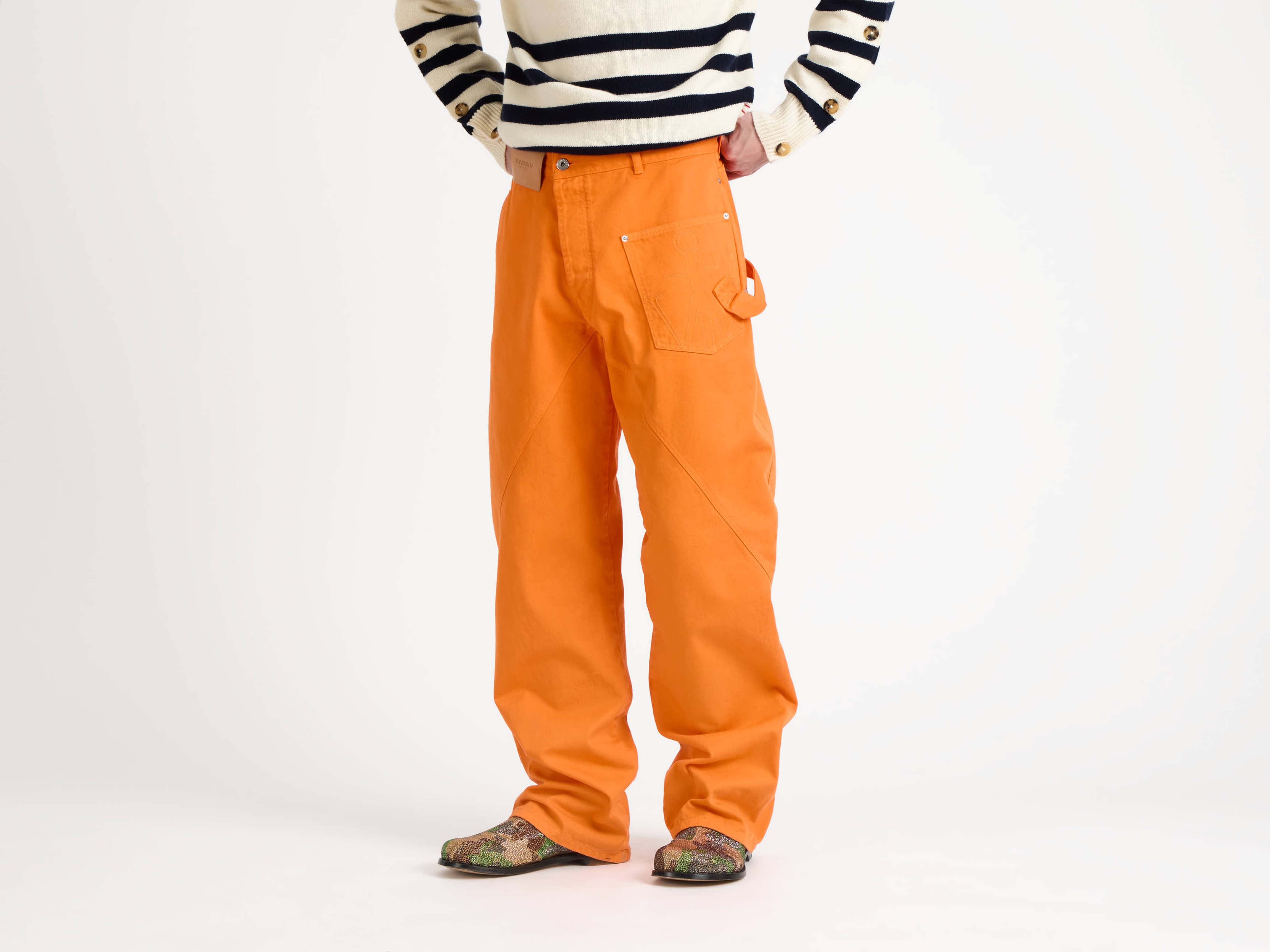TWISTED WORKWEAR JEANS IN BRIGHT ORANGE - 5