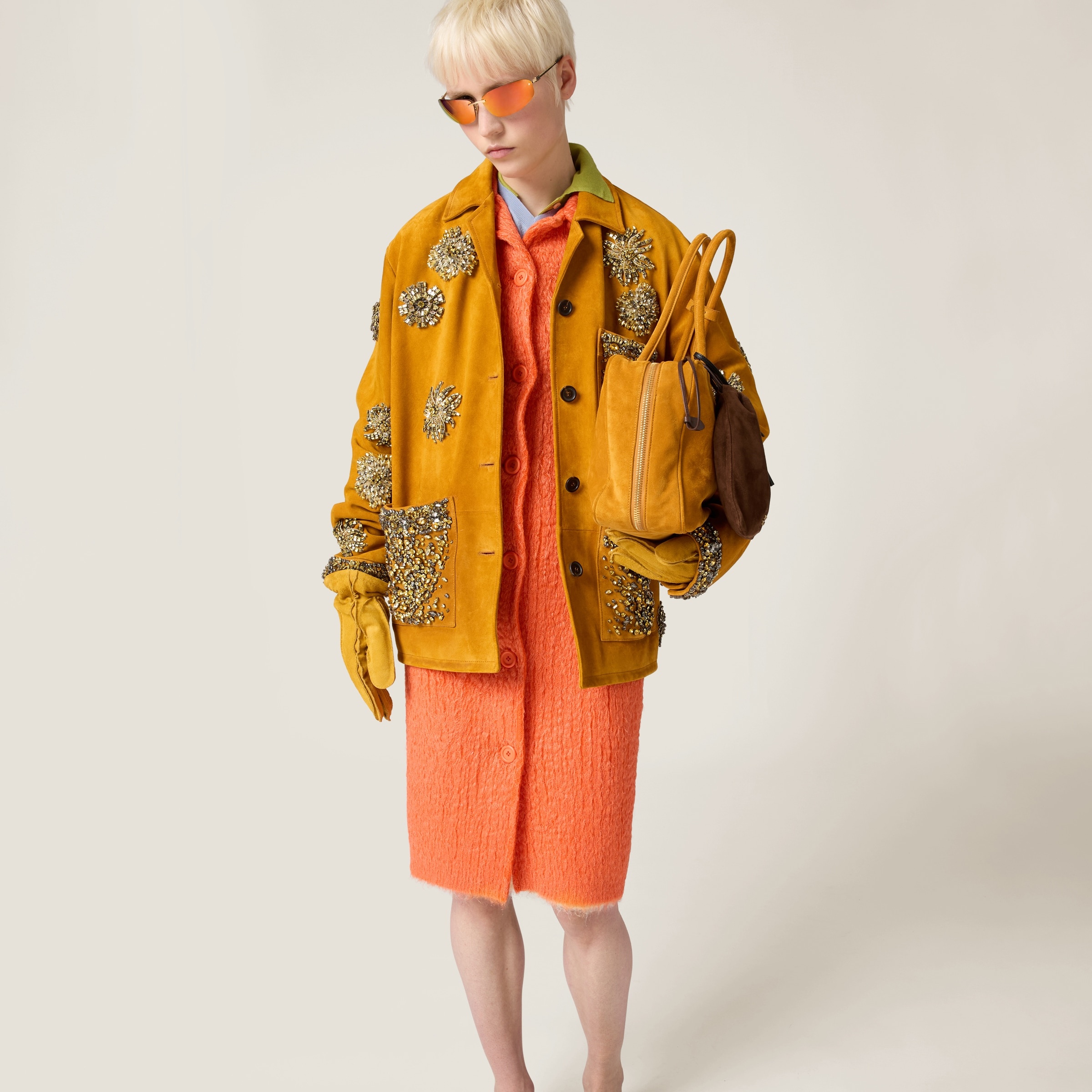 Embroidered suede jacket - 2
