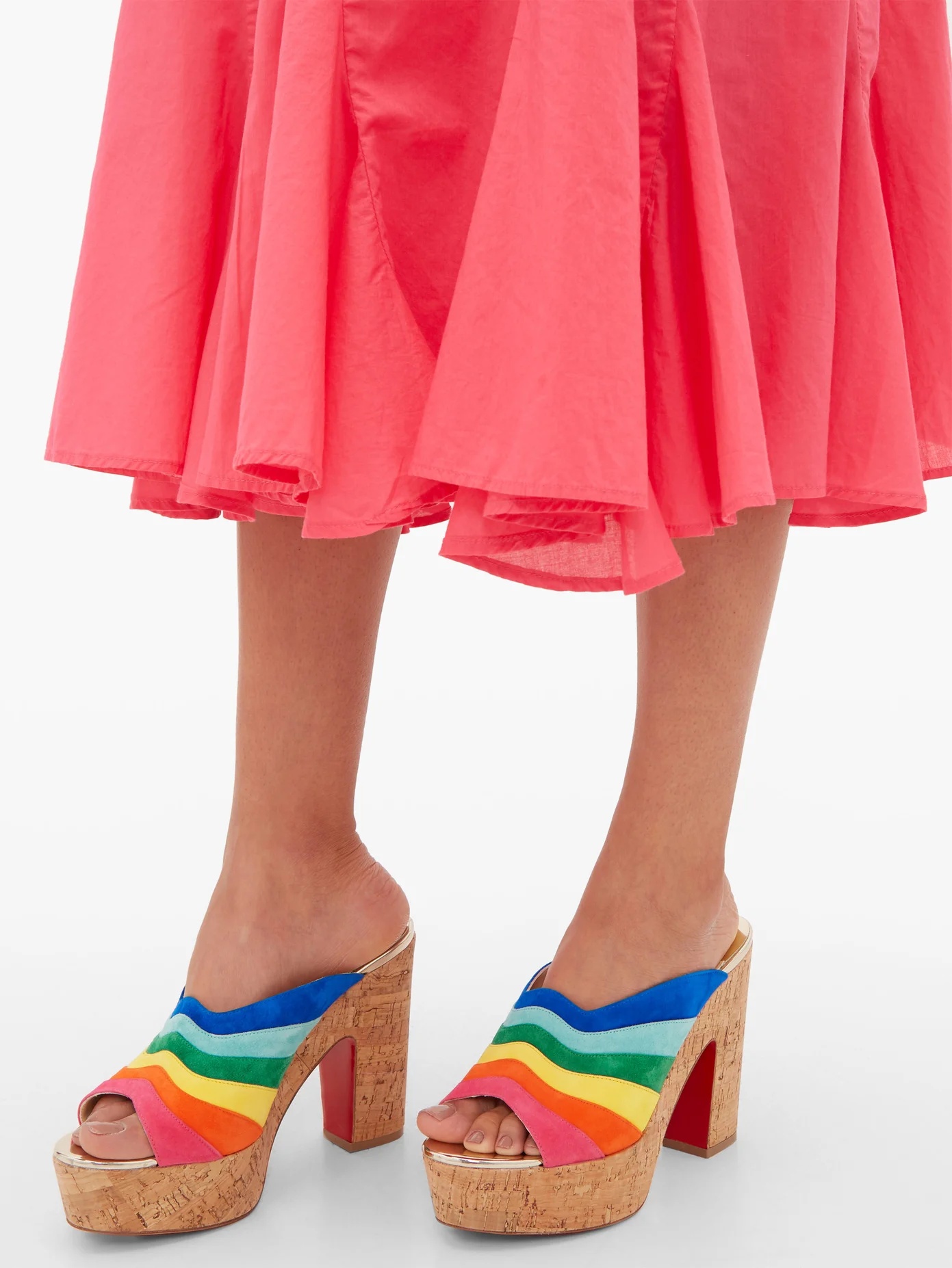 O Sister 120 rainbow-stripe suede mules - 3