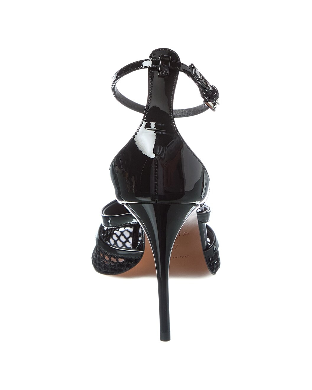 ALAIA Infradito Fishnet Mesh & Leather Pump - 3