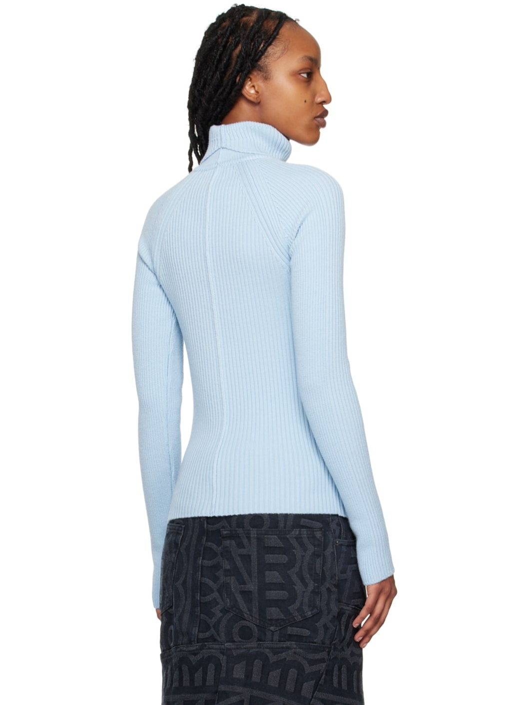 Blue 'The Ribbed' Turtleneck - 3
