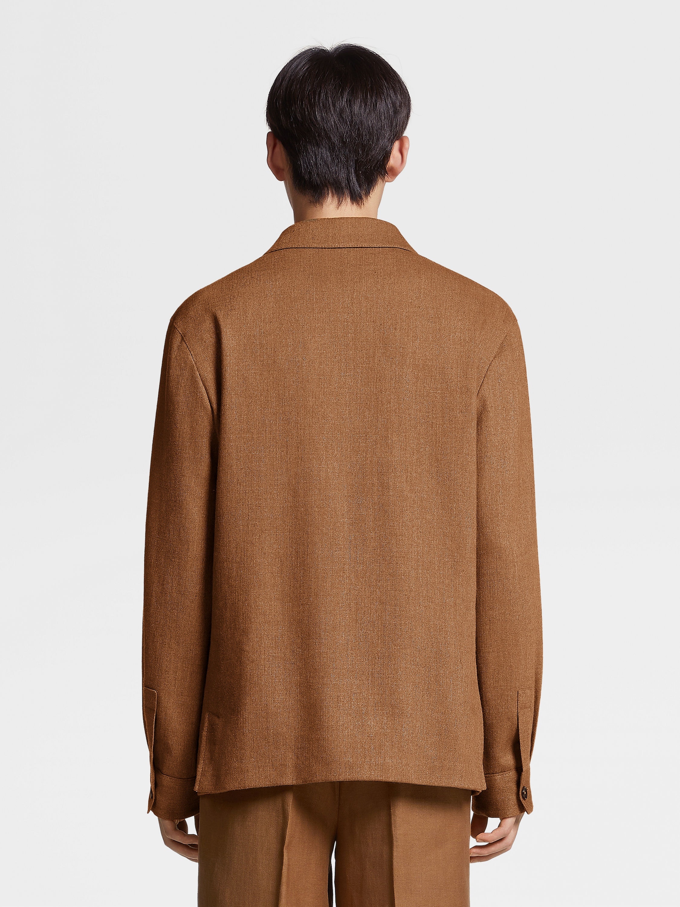 LINEN AND SILK BLEND CHORE JACKET - 5