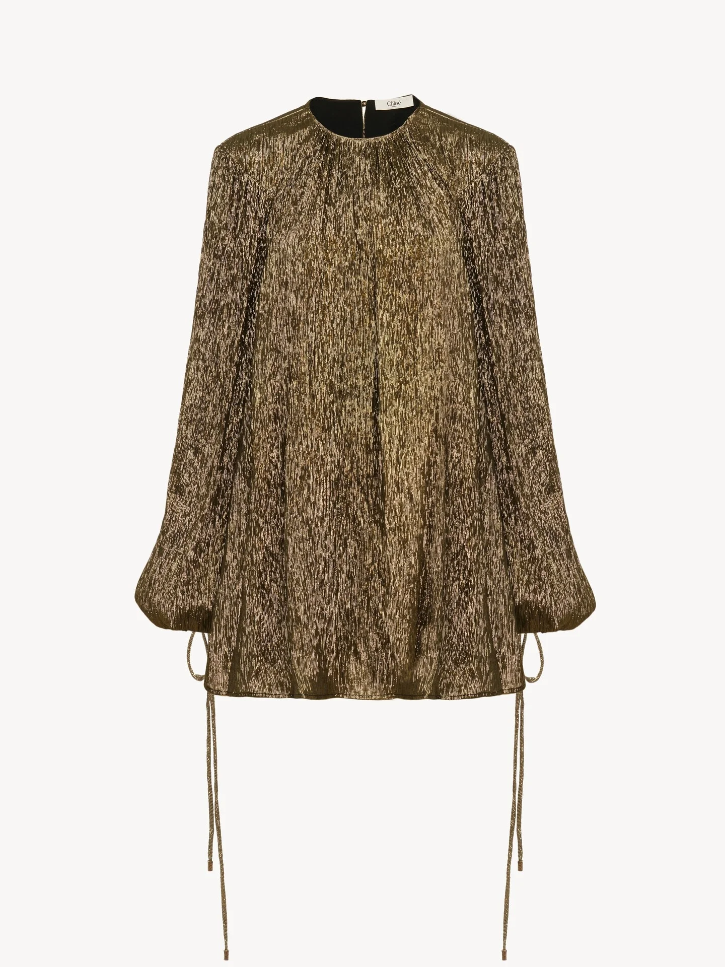 GATHERED MINI DRESS IN SILK CRÊPON - 1