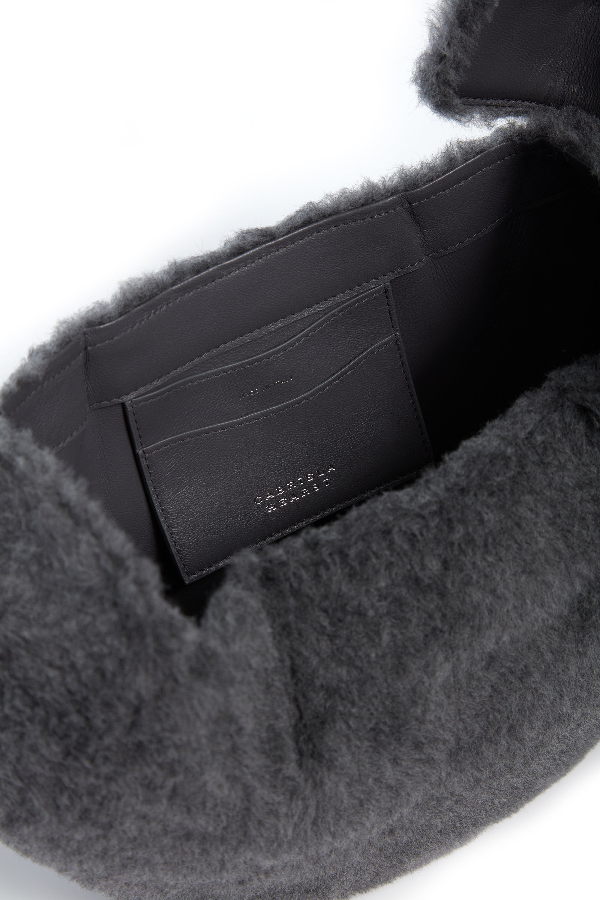 Nina Bag in Dark Grey Virgin Wool Silk Cashmere Fur - 4
