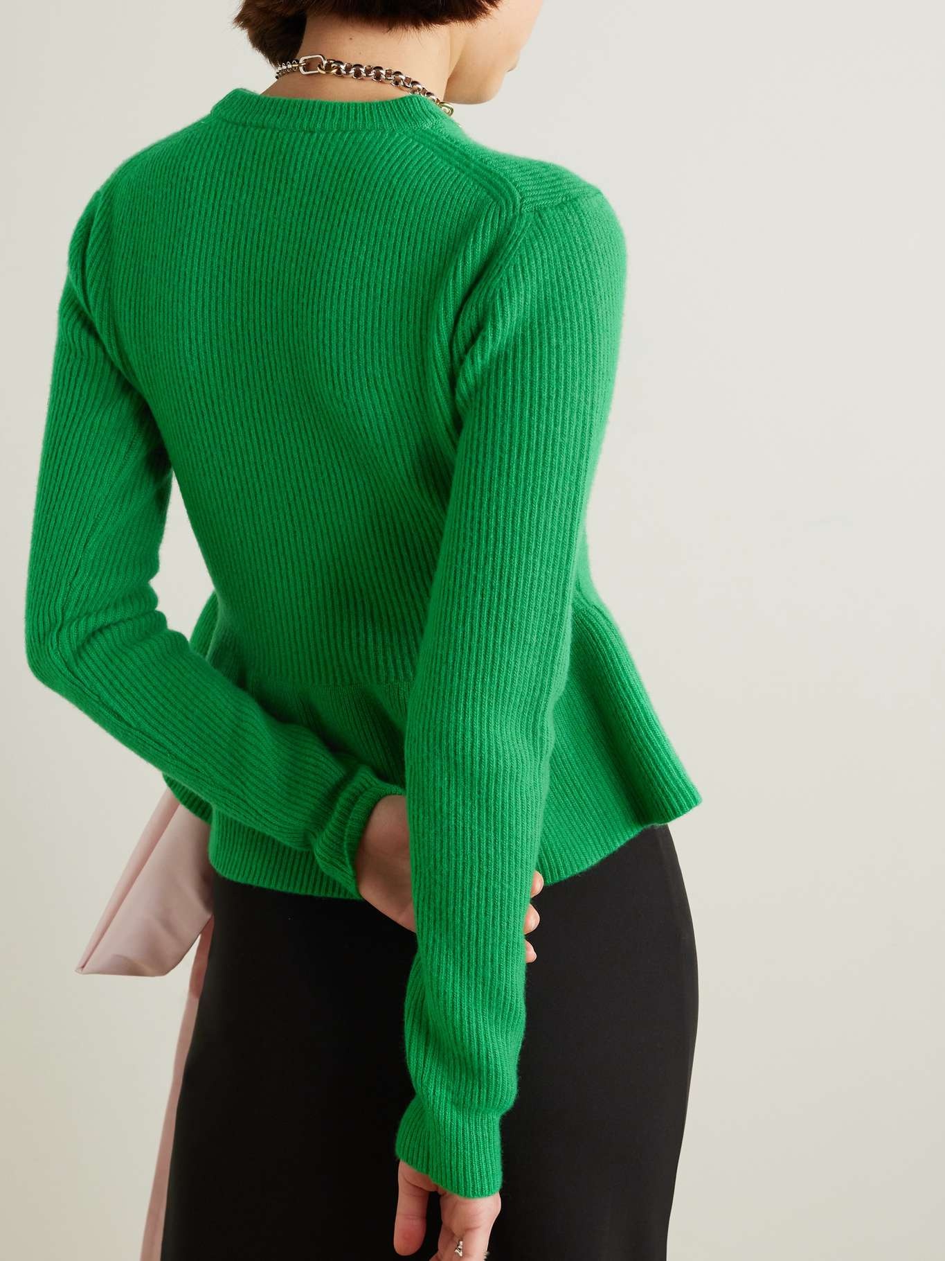 Ribbed wool peplum sweater - 3