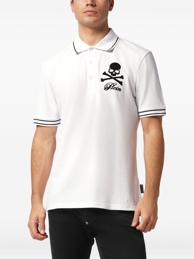 PHILIPP PLEIN skull-and-bones piqué polo shirt outlook