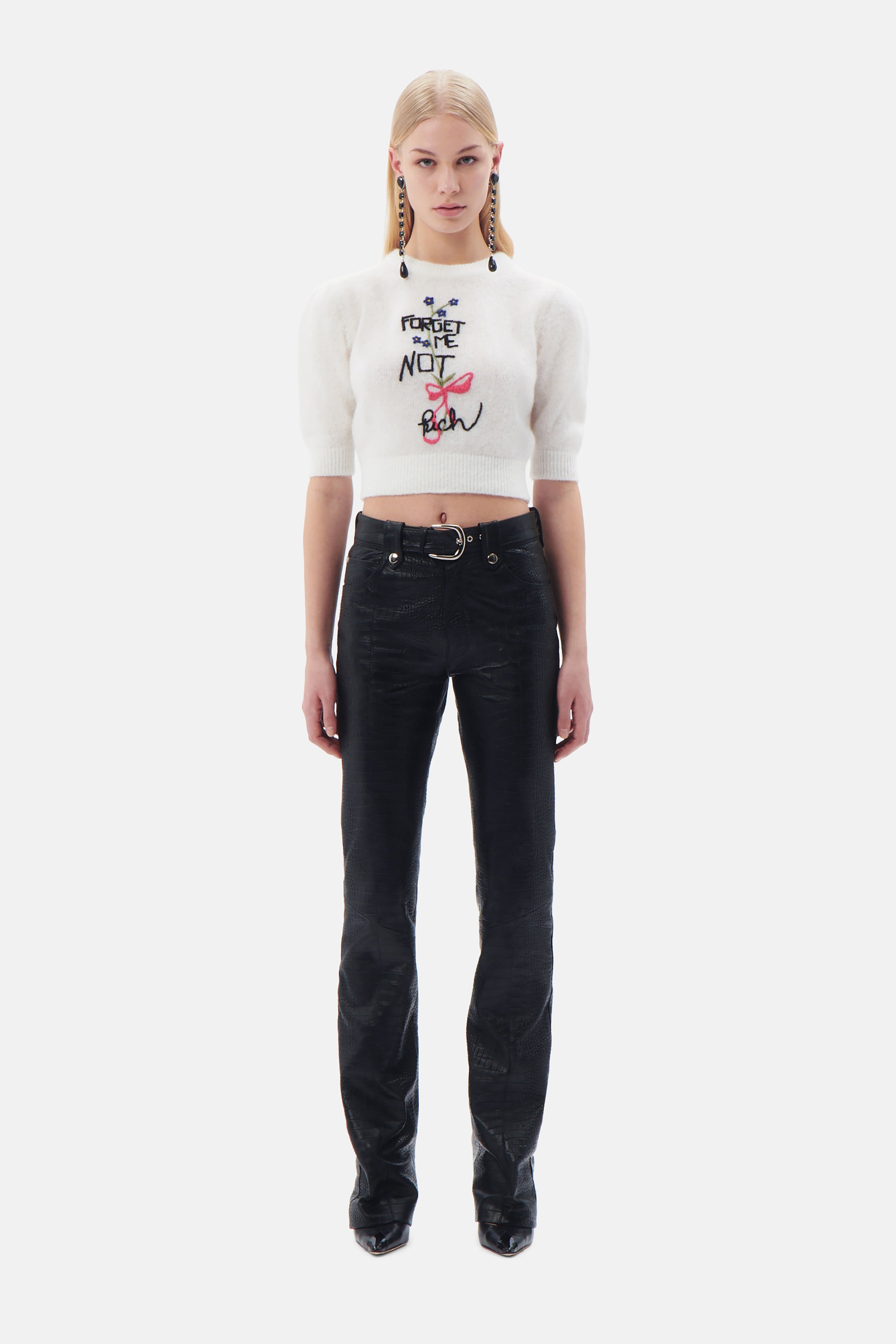 KNITTED MOHAIR JUMPER WITH EMBROIDERY - 4