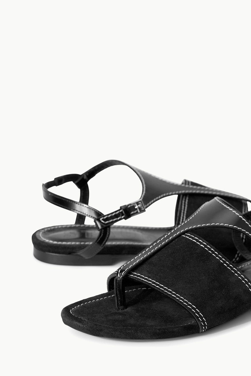 STAUD PURA VIDA FLAT SANDAL BLACK 5