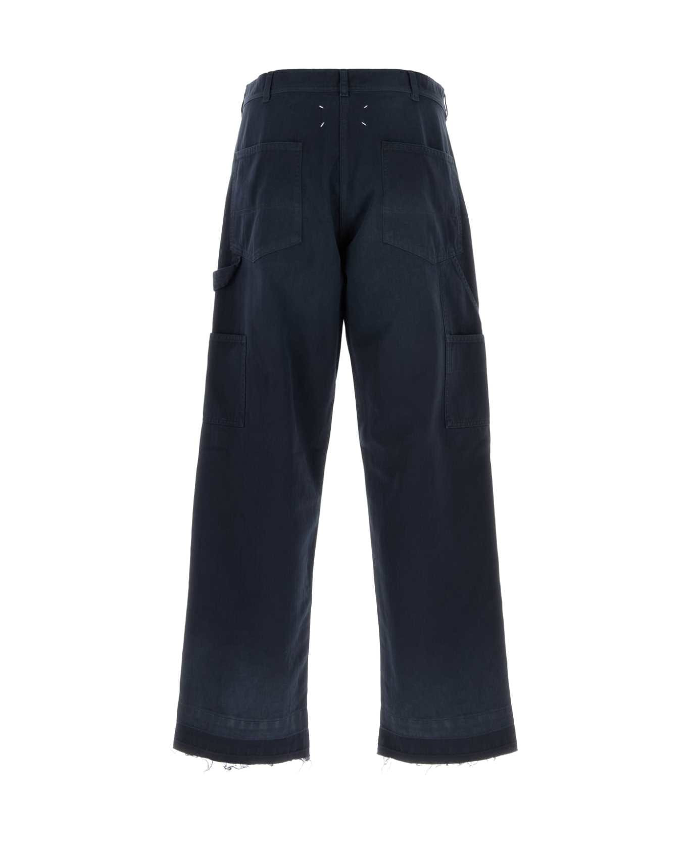 Navy Blue Cotton Pant - 2