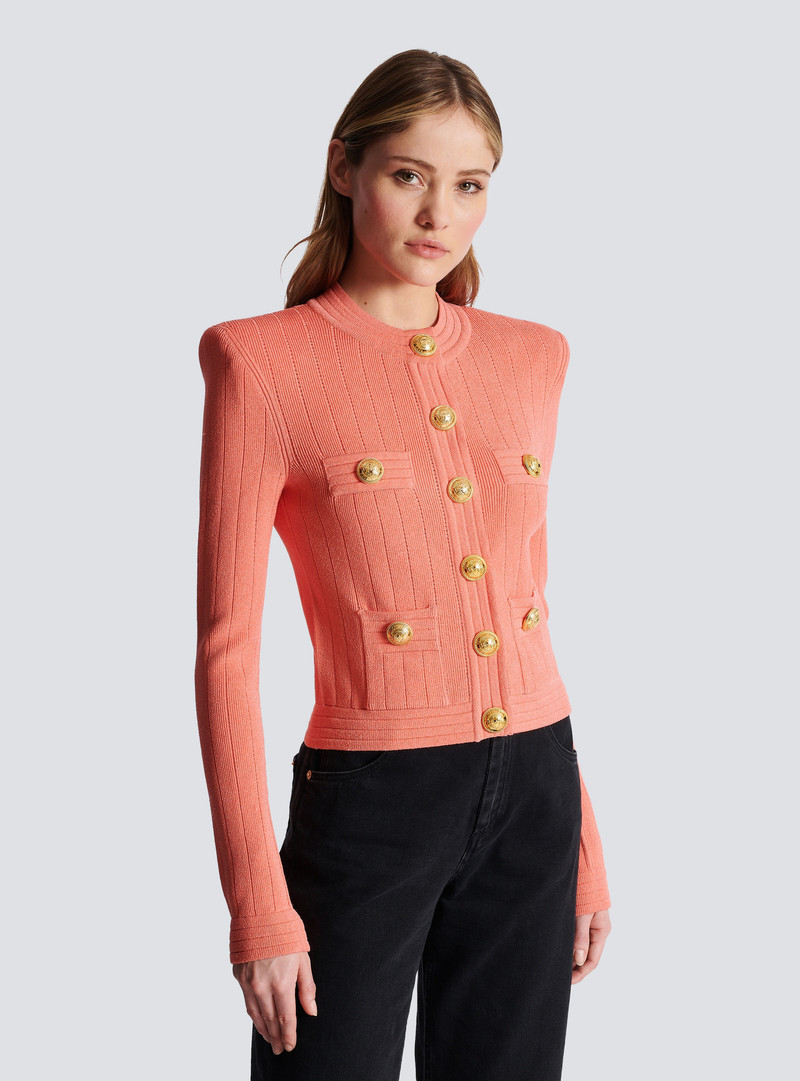 Buttoned fine knit cardigan 6