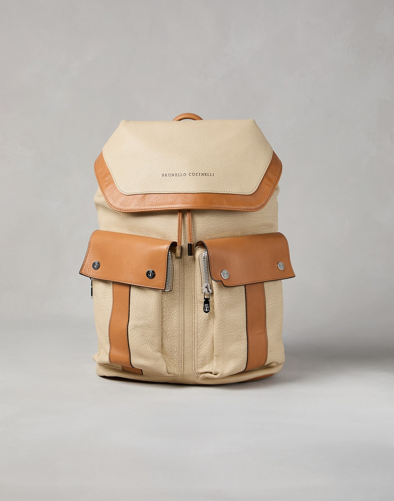 Cowhide leisure backpack 1