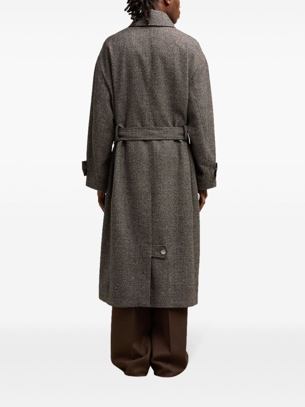 belted single-breasted coat - 4
