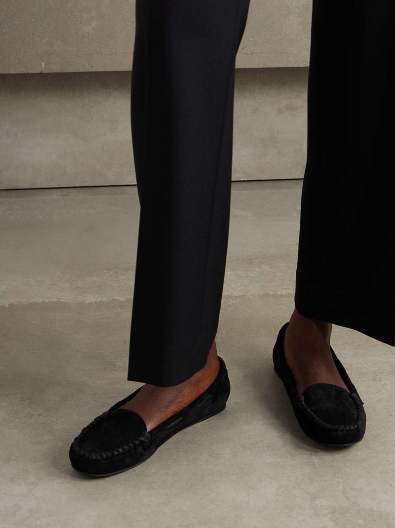 The Row Mabel suede loafers outlook