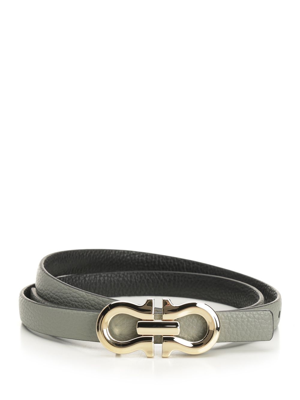 Gancio Contour Reversible Belt 1,5 Cm Ash Grey/Black Belts Grey - 1