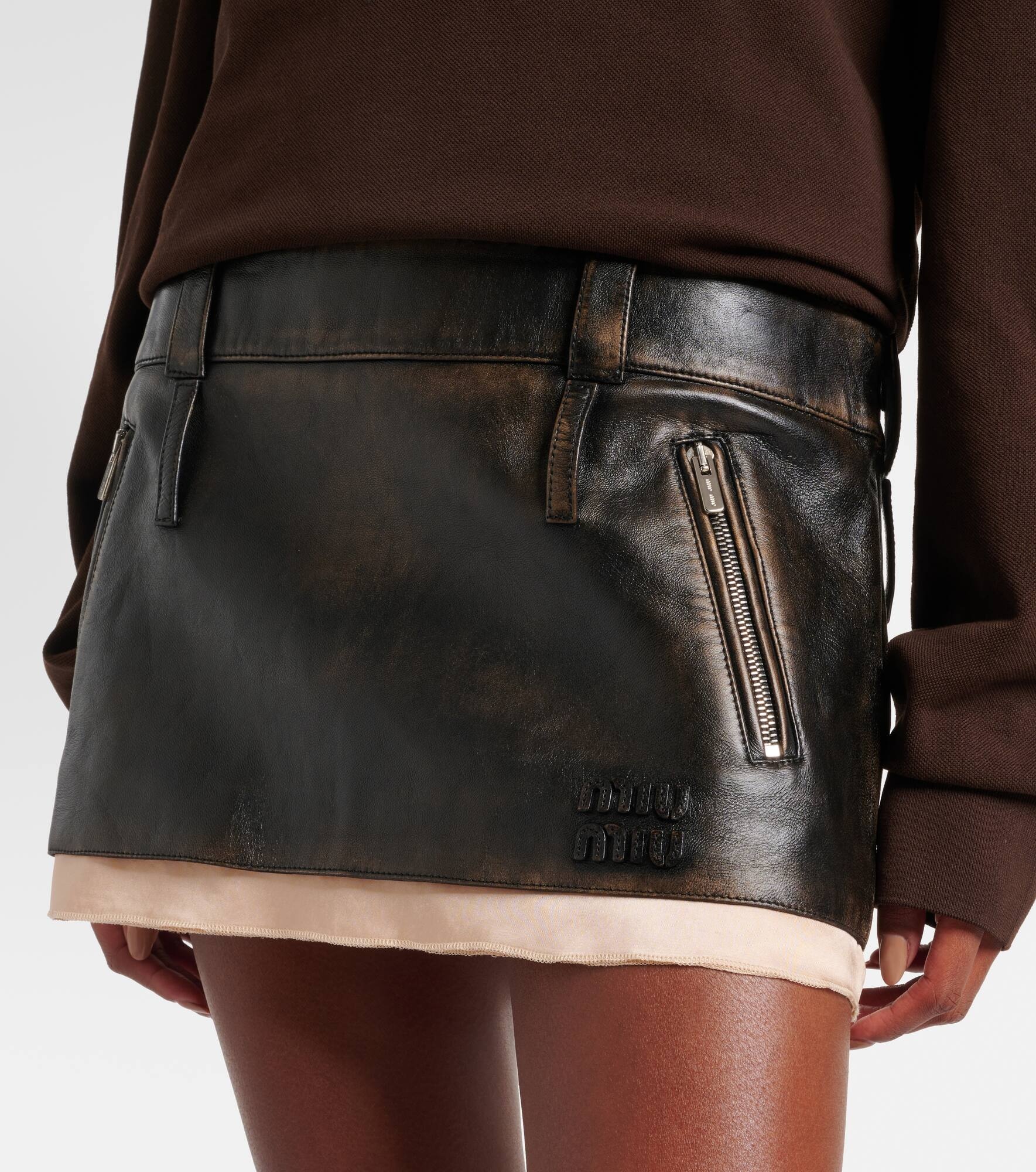 Leather miniskirt - 4
