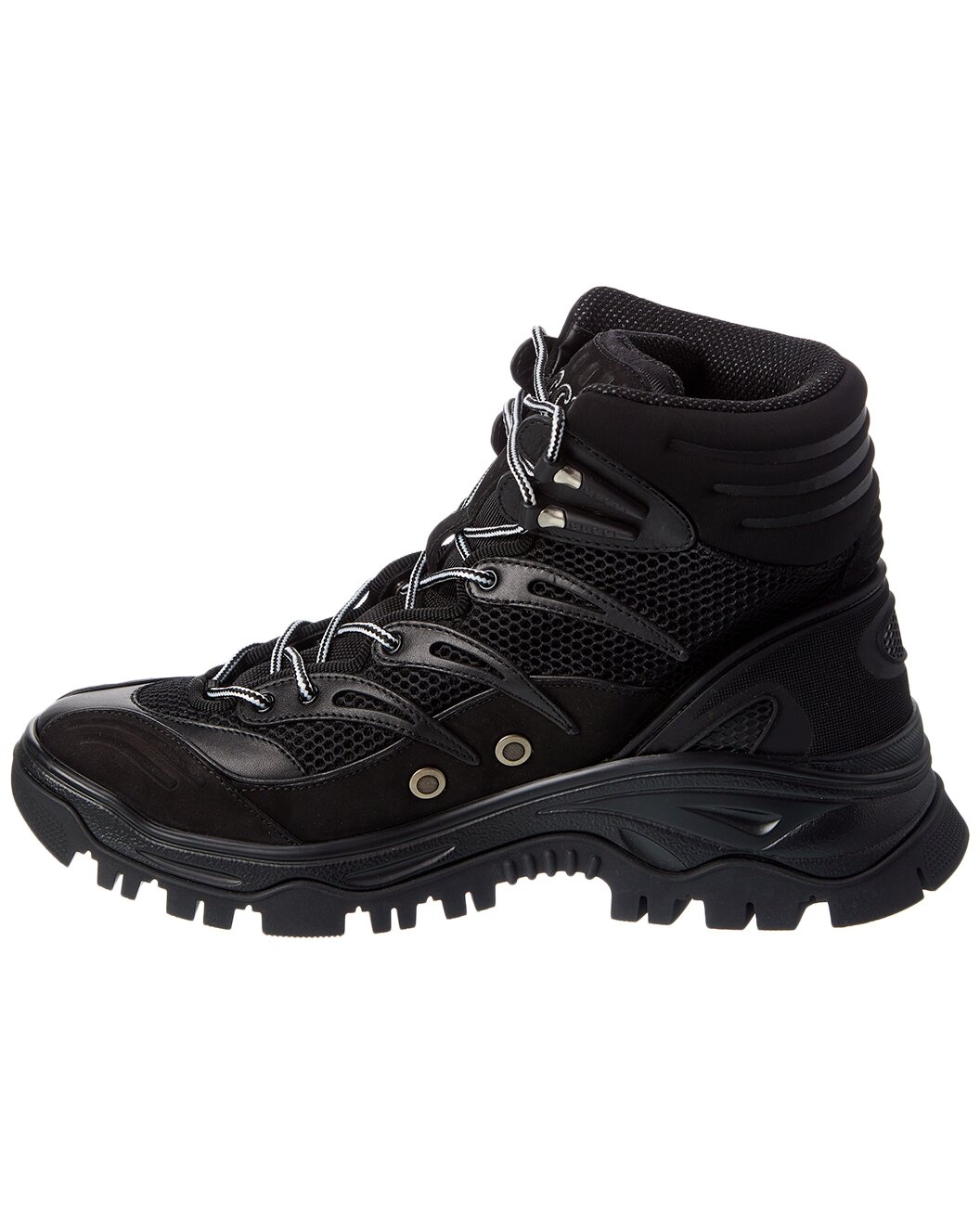 Gucci Lace-Up Leather & Mesh Boot - 2