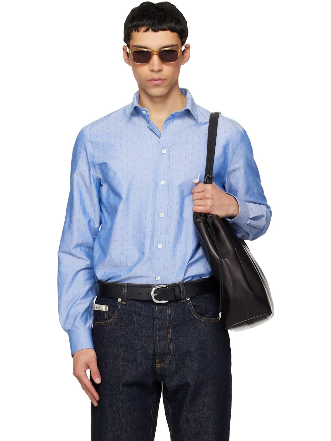 Blue Embroidered Archive Goose Shirt - 1