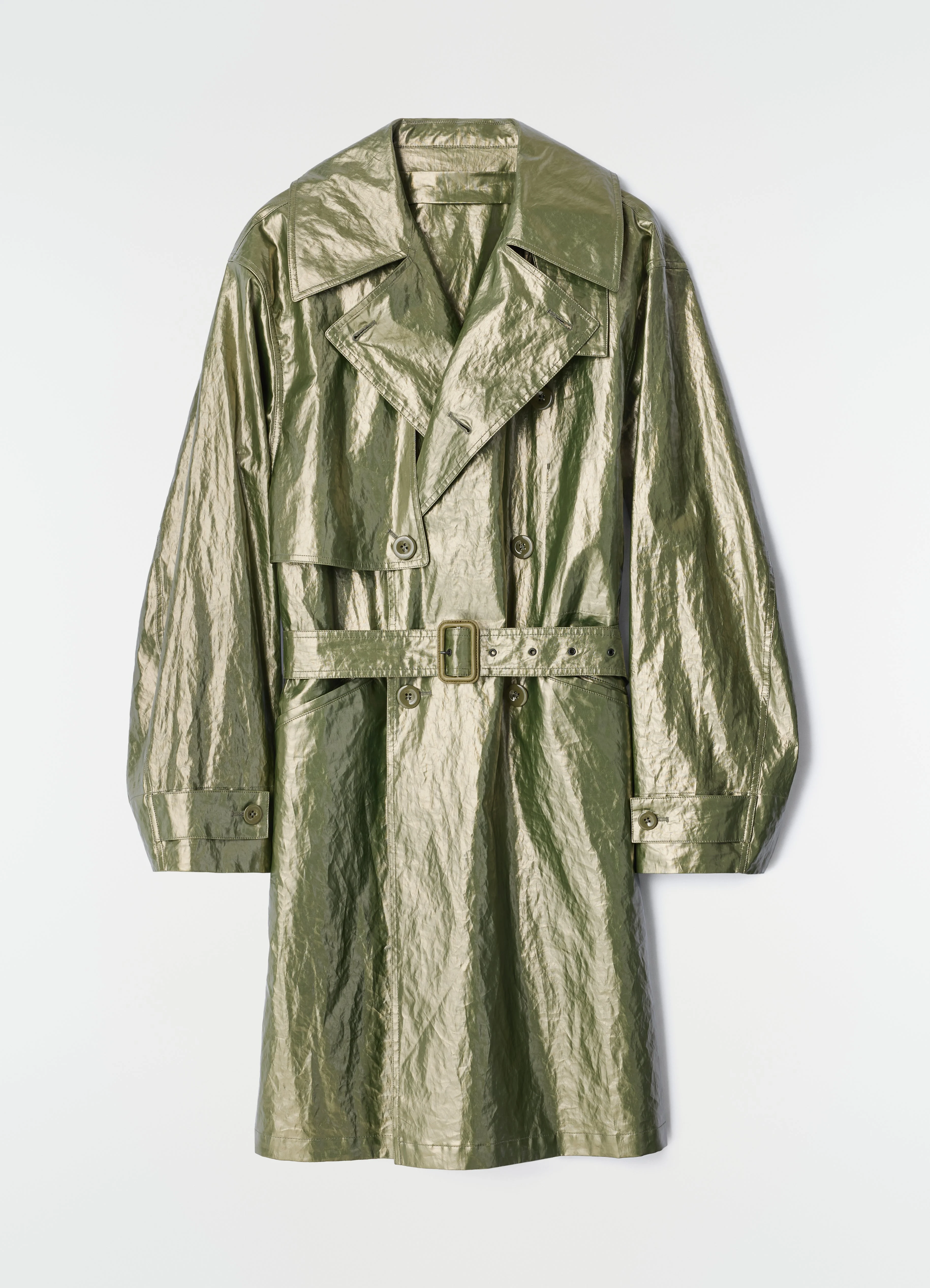 TRENCH COAT IN WATER-REPELLENT SHINY COATED LINEN - 1