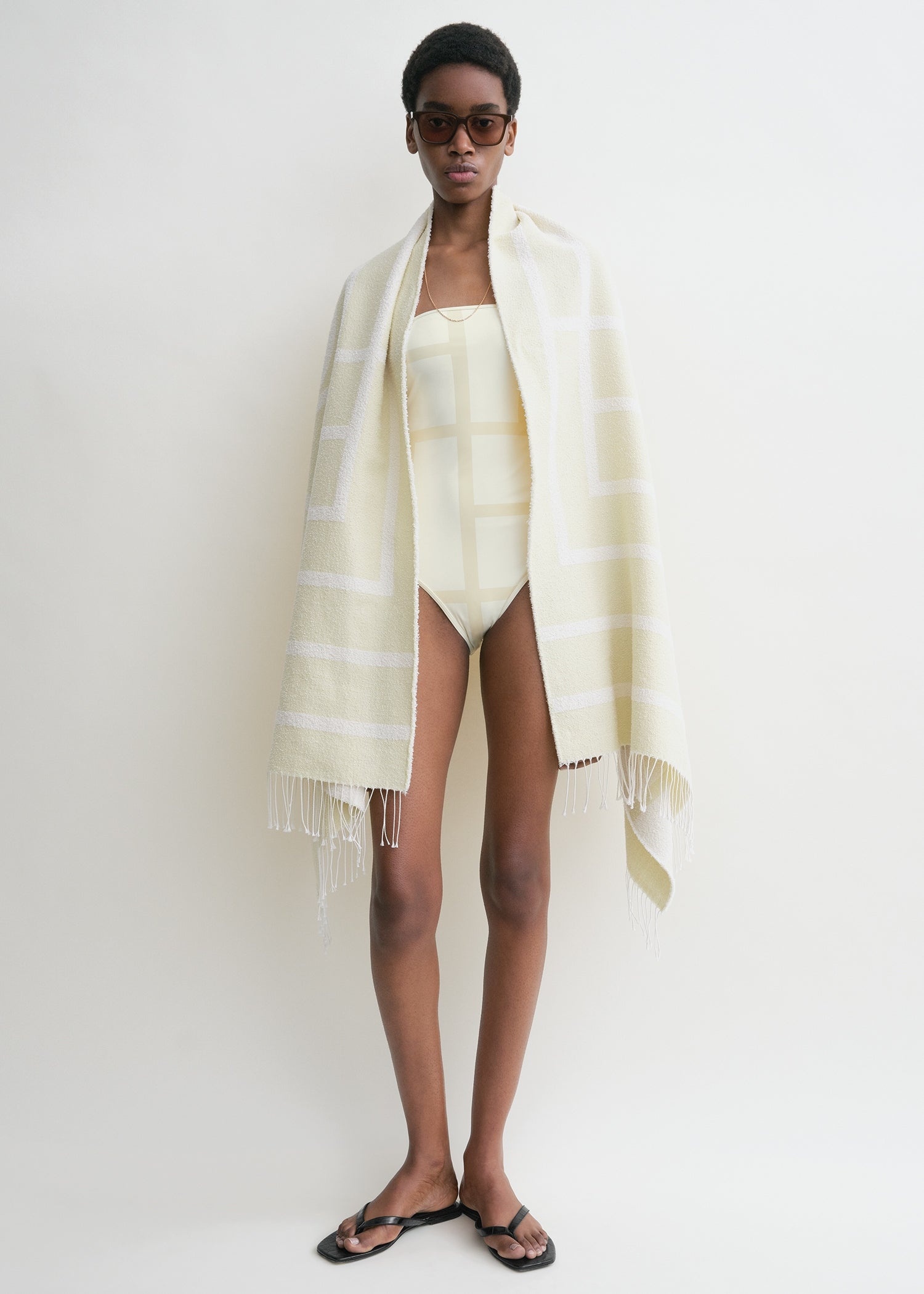 TOTEME｜ (Monogram jacquard Sarong (252-WSC0102-FB0404 2 Toteme Monogram Jacquard Sarong Coverup - Bergdorf Goodman