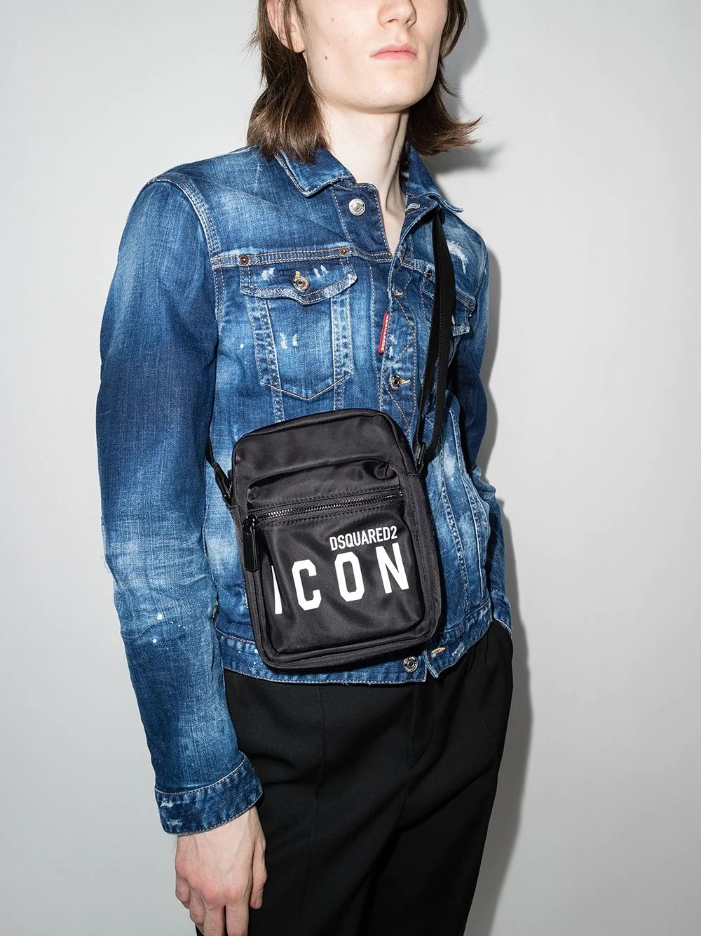 Icon logo-print messenger bag - 2