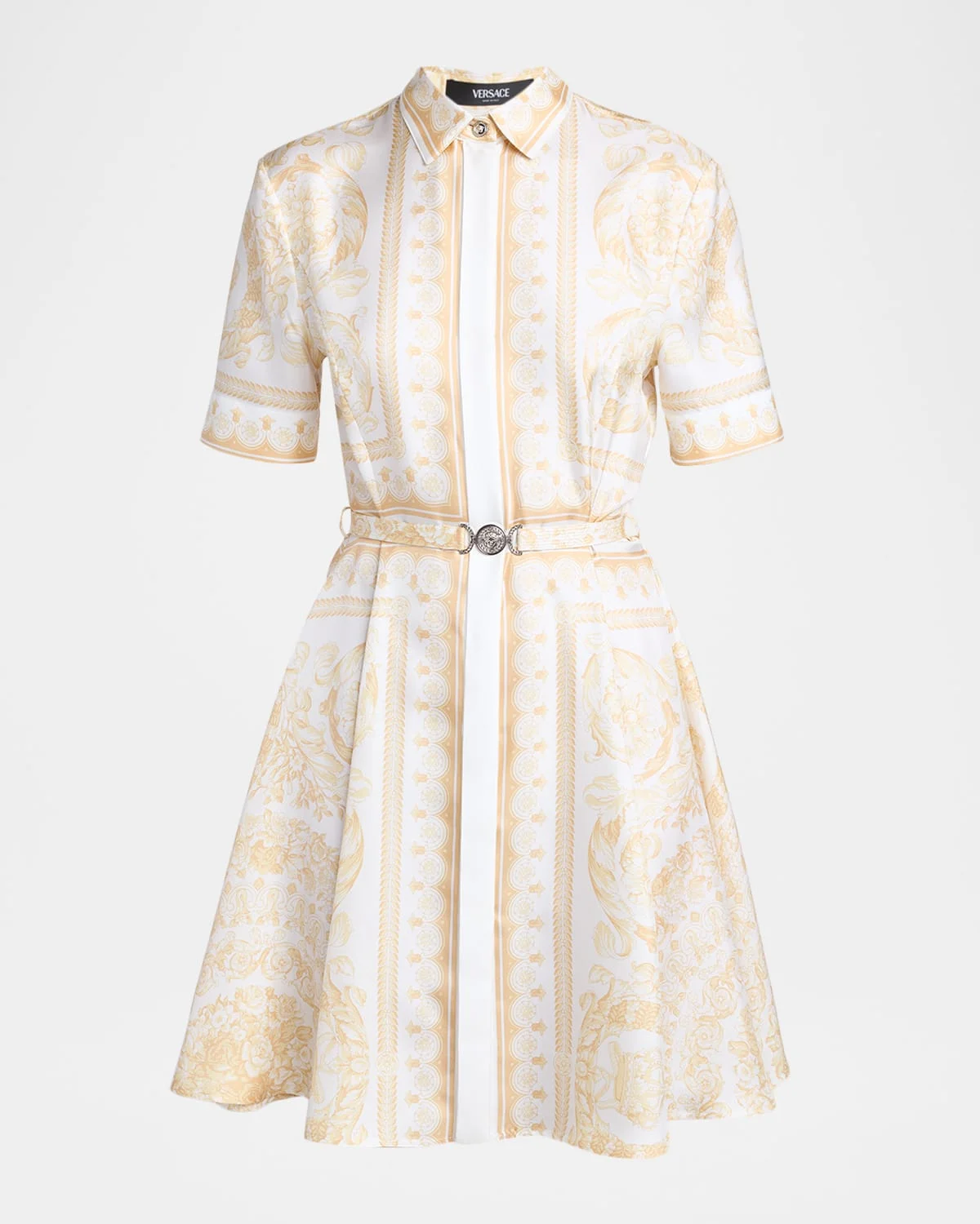 Barocco Silk Twill Mini Dress - 1