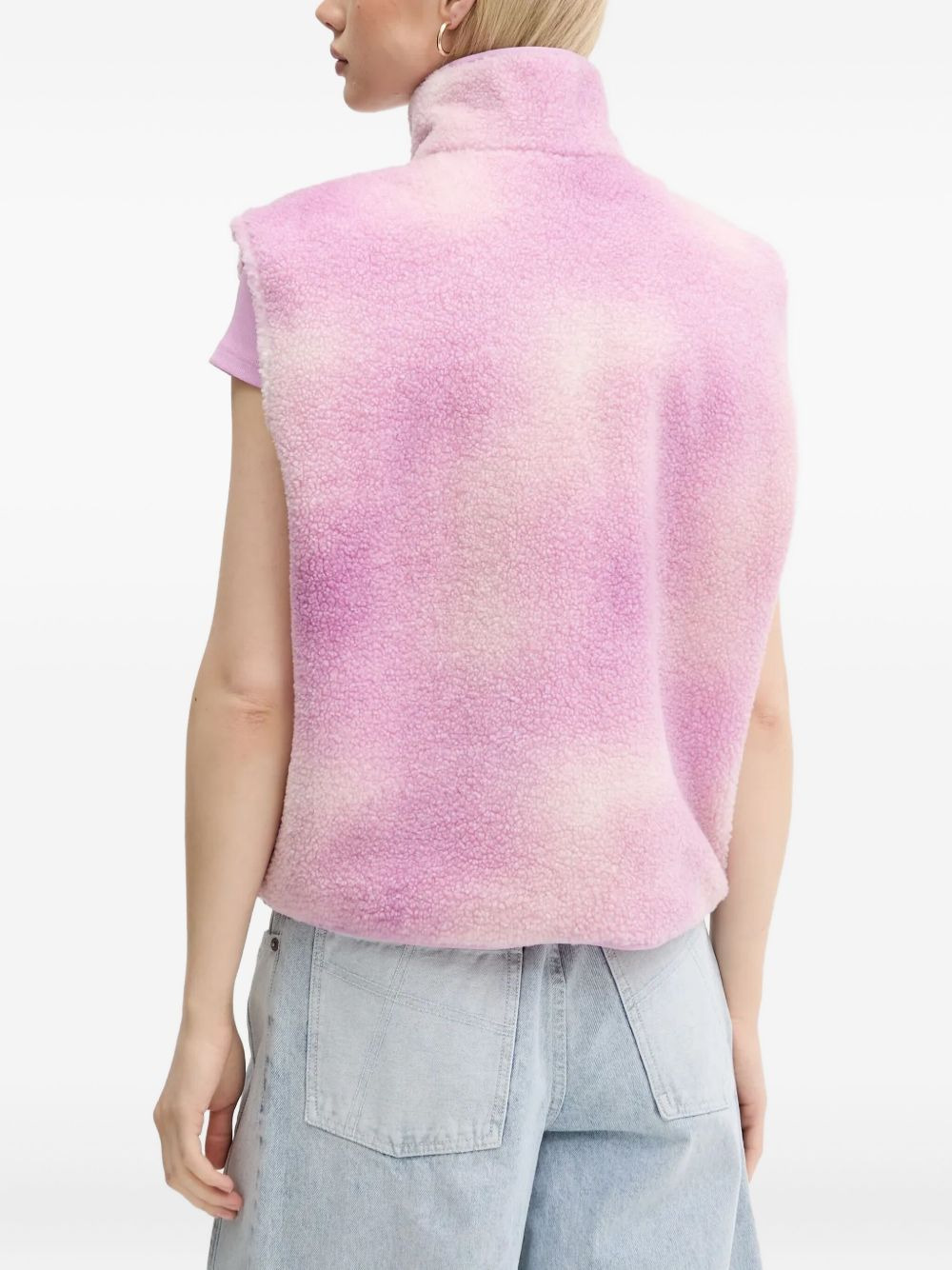 tie-dye fleece vest - 3