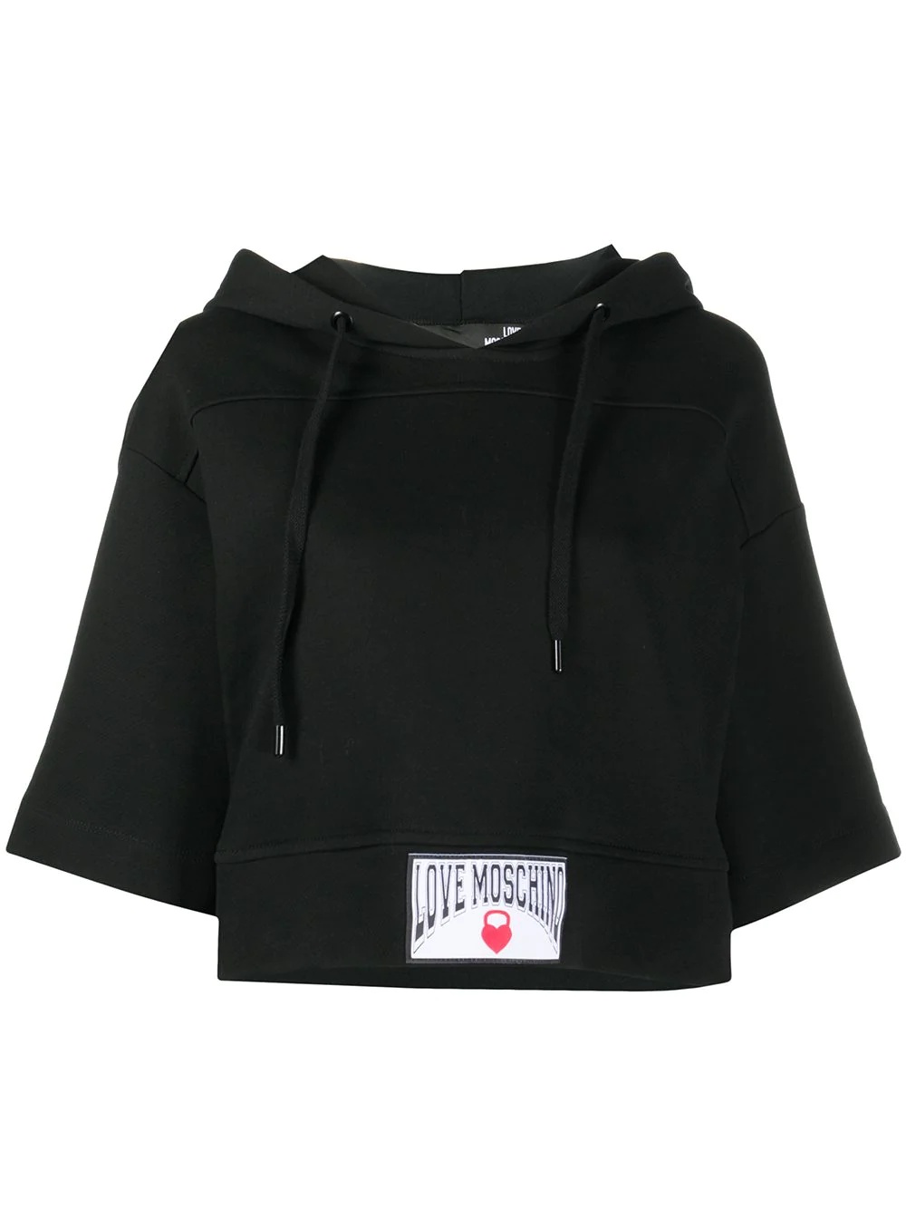 half-sleeved hooded sweatshirt - 1