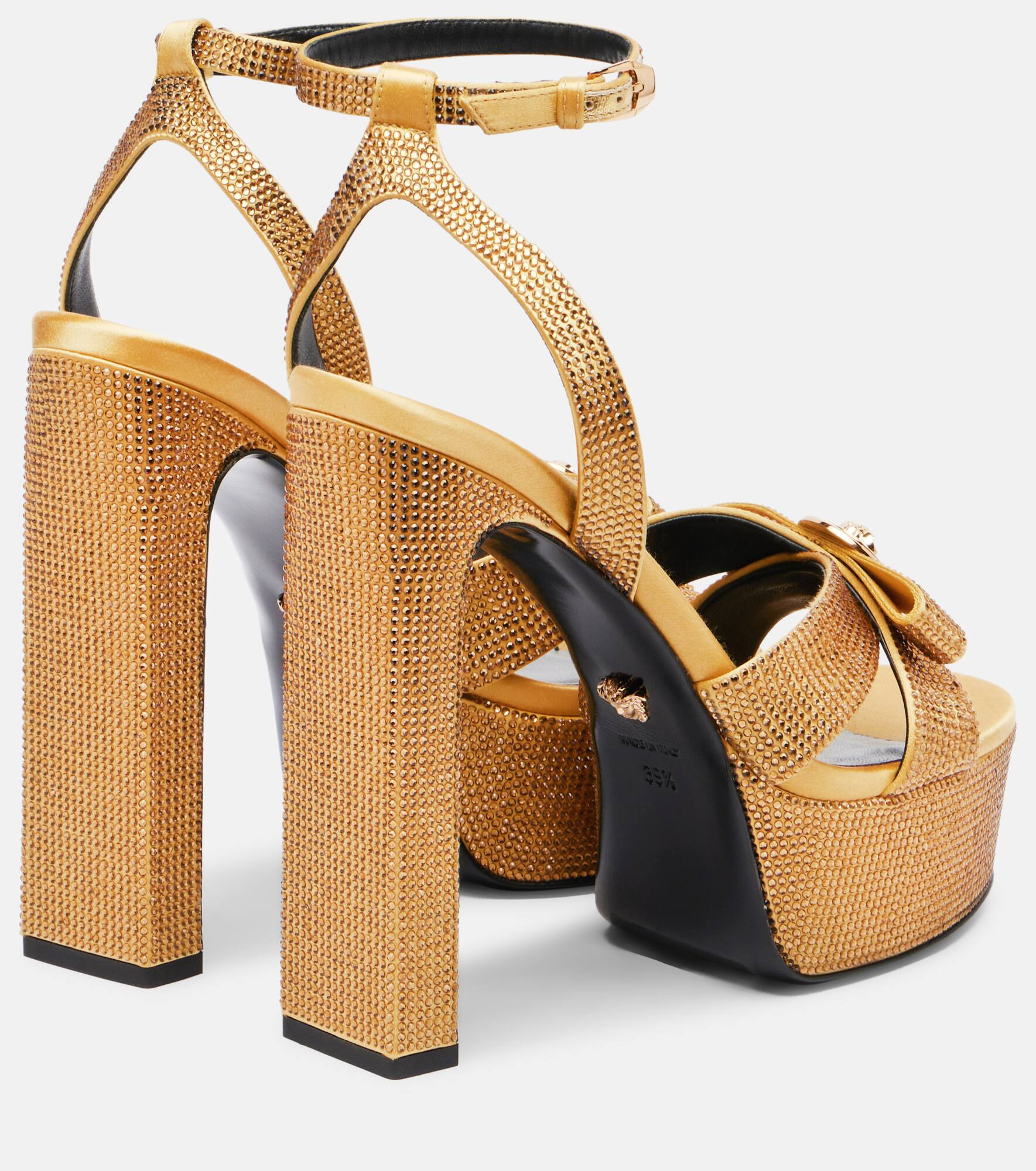 Gianni Ribbon 140 satin platform sandals - 2