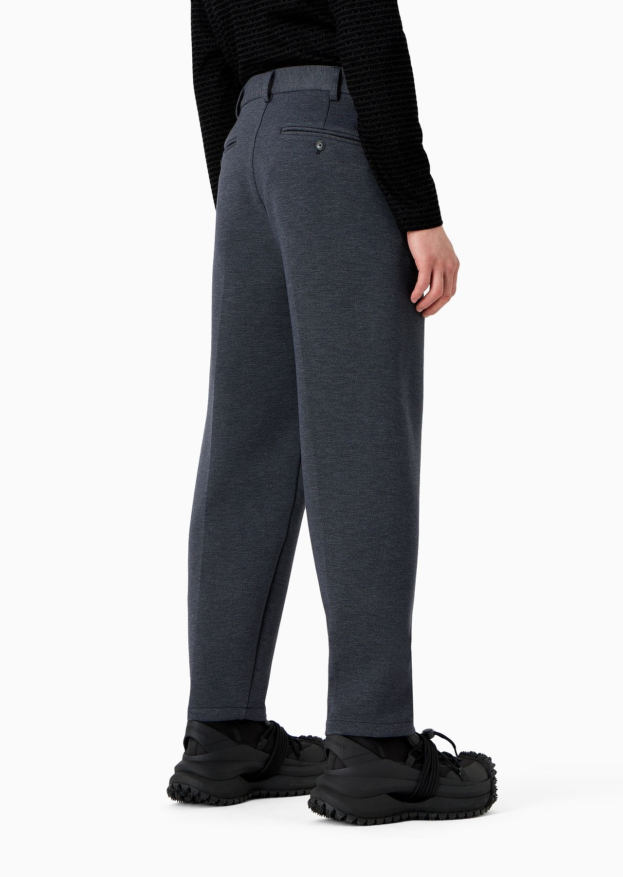 Tapered trousers in technical jersey - 3