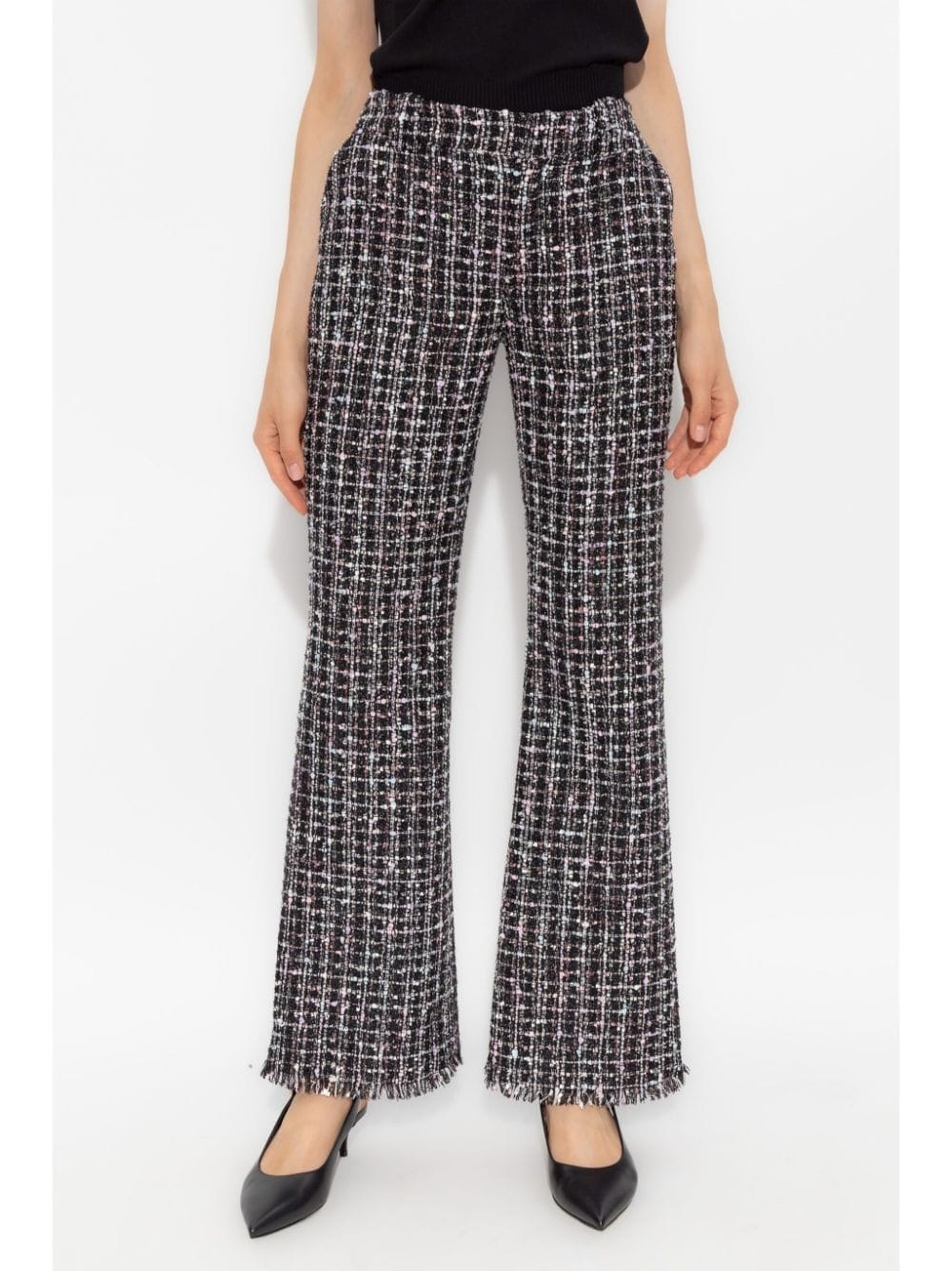 flared tweed trousers - 3