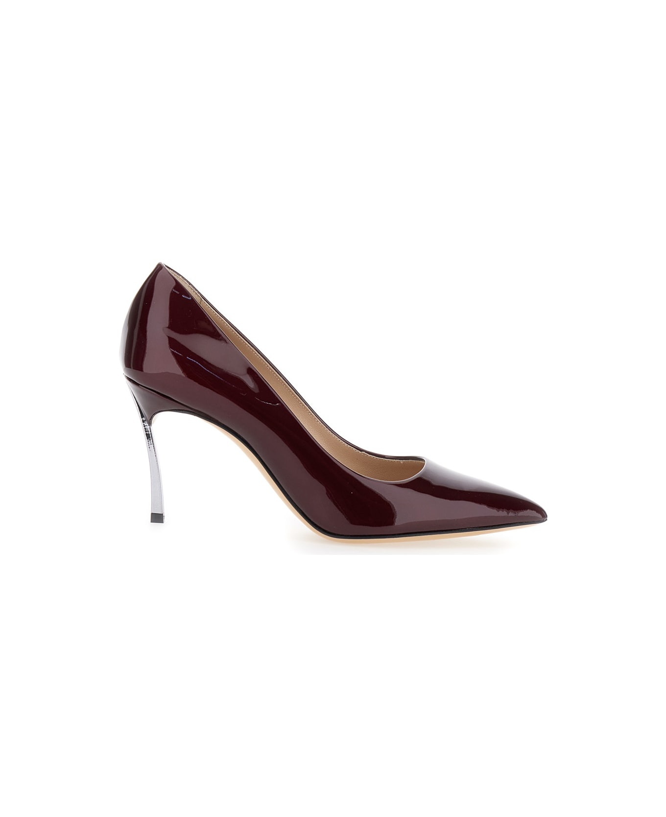 Bordeaux Pumps With High Stiletto Heel In Patent Leather Woman - 1