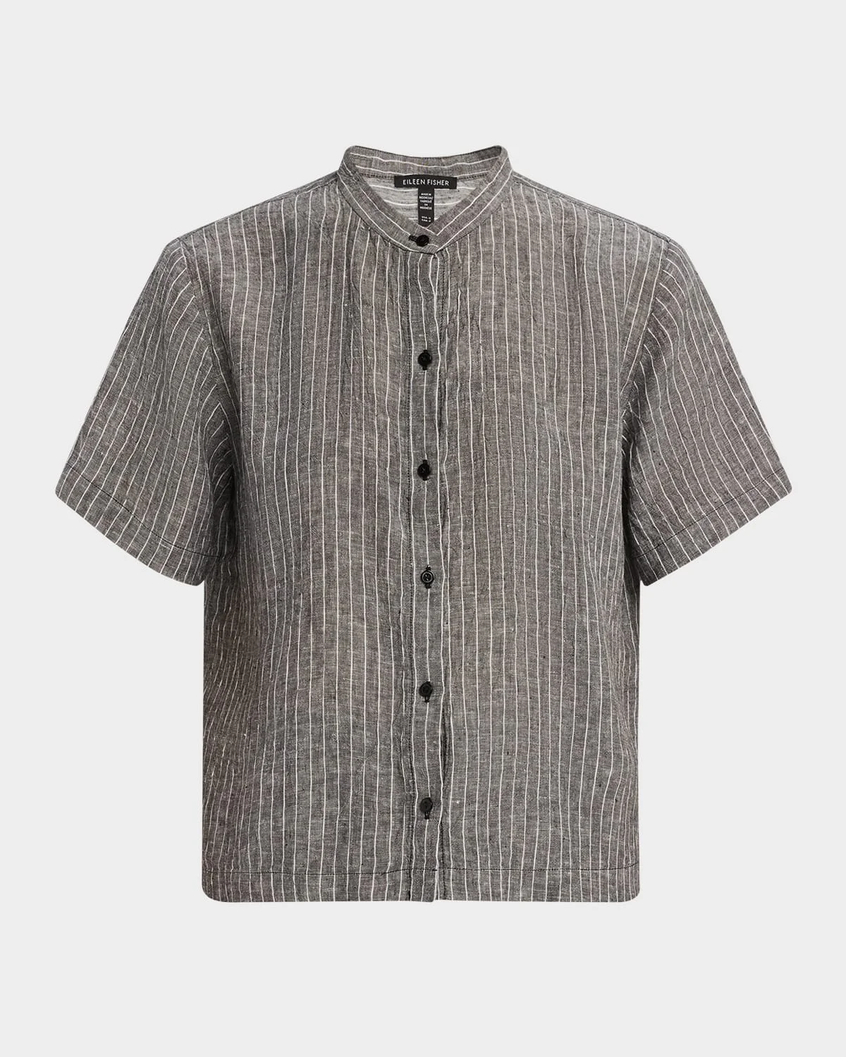 Boxy Striped Organic Linen Shirt - 1